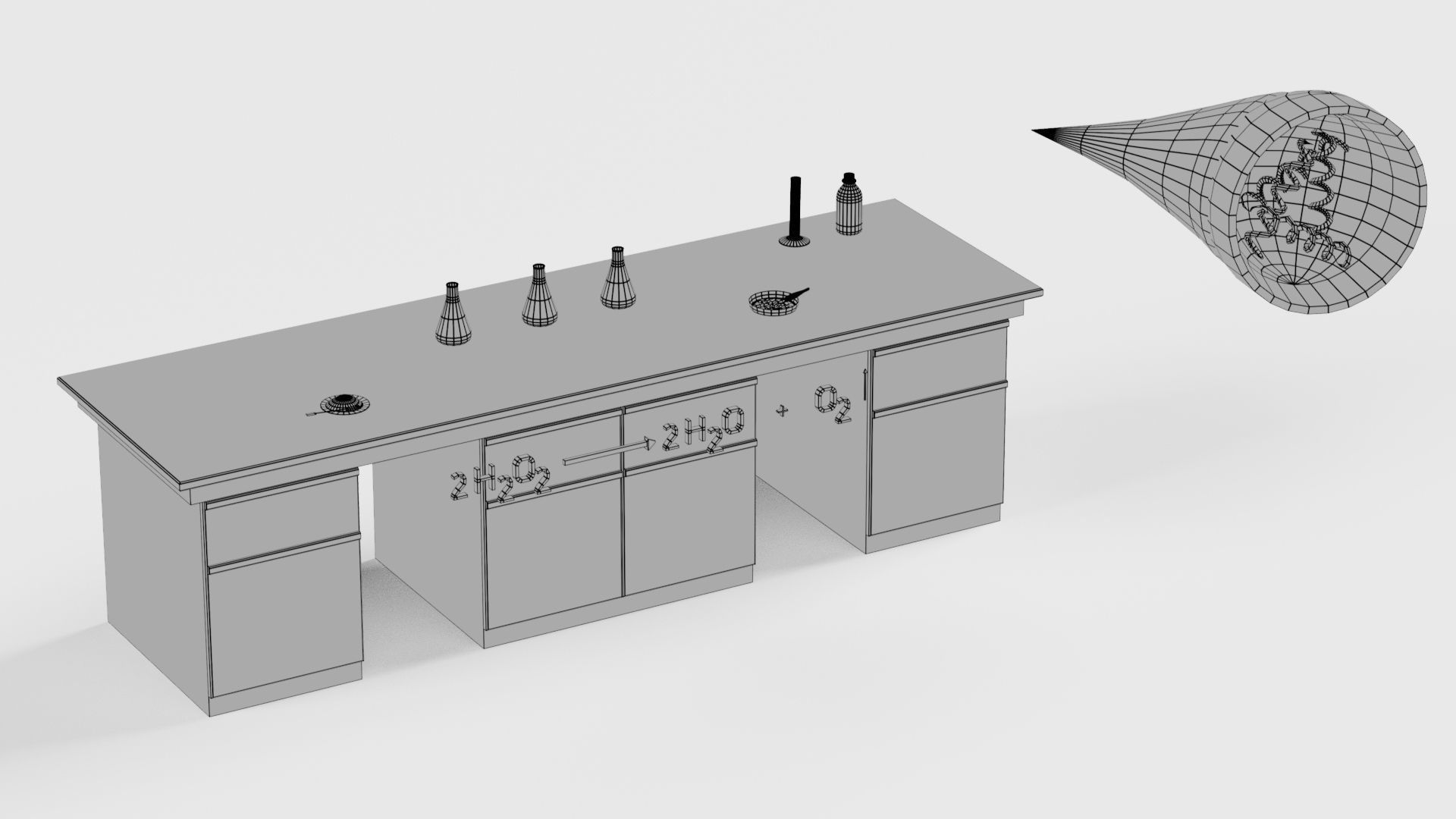 Hydrogen peroxide Liquid table Low-poly 3D model_5