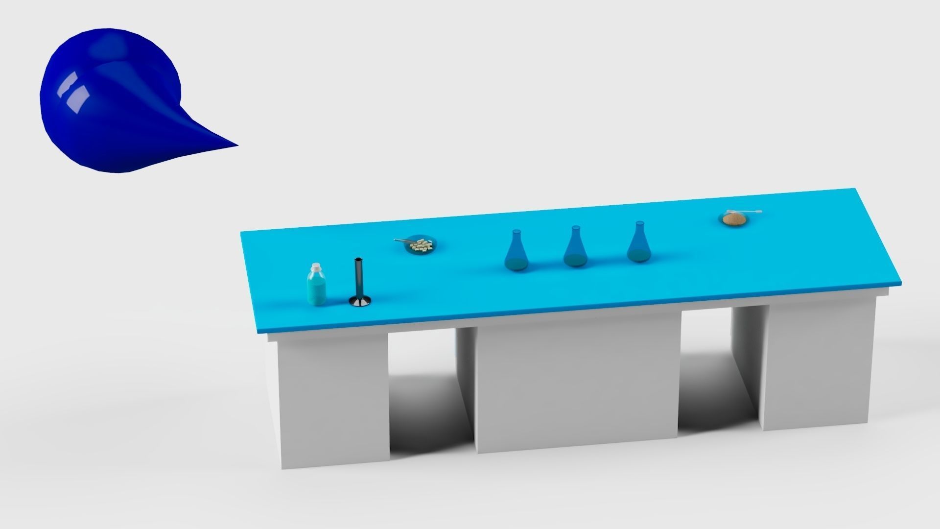 Hydrogen peroxide Liquid table Low-poly 3D model_1