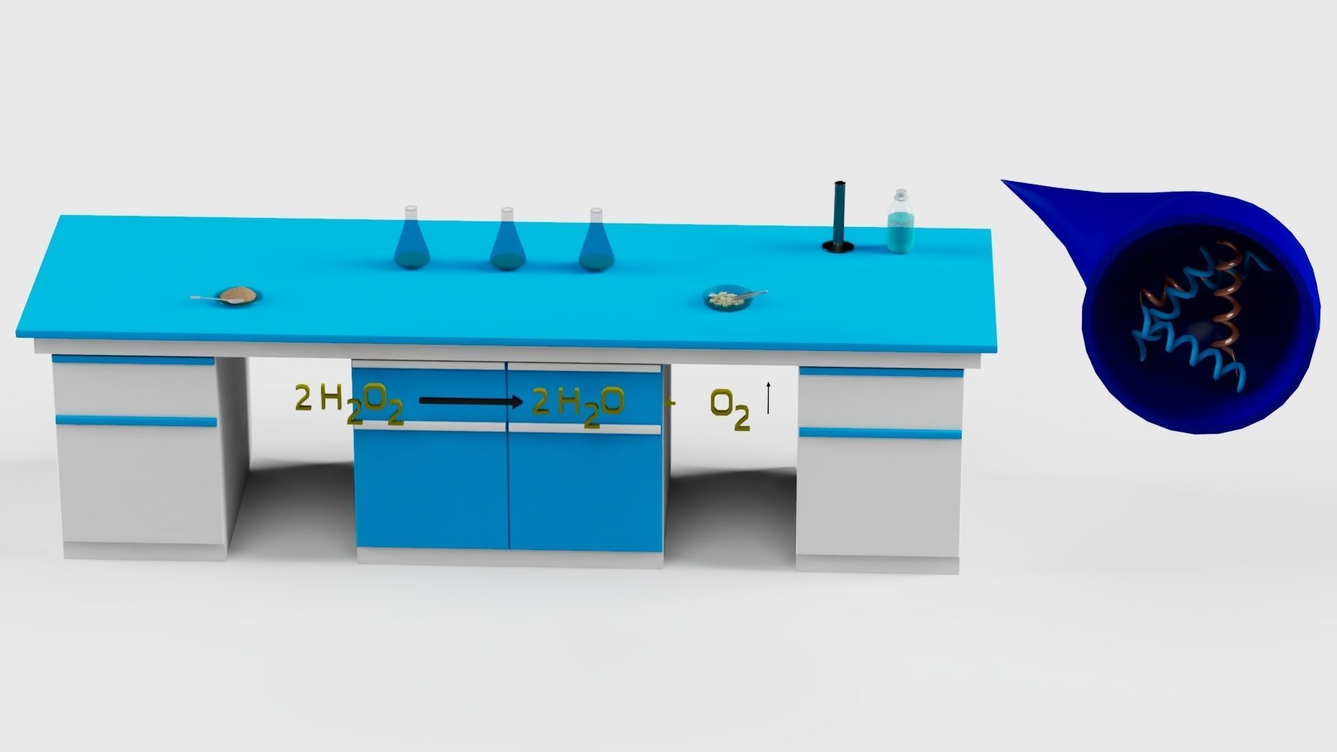 Hydrogen peroxide Liquid table Low-poly 3D model_4