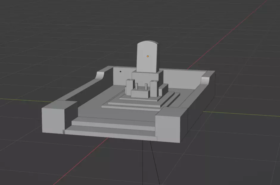 Japanese ohaka 3D model_0