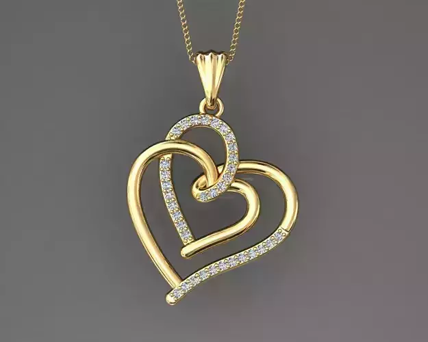 heart pendant diamond infinity 3D print model