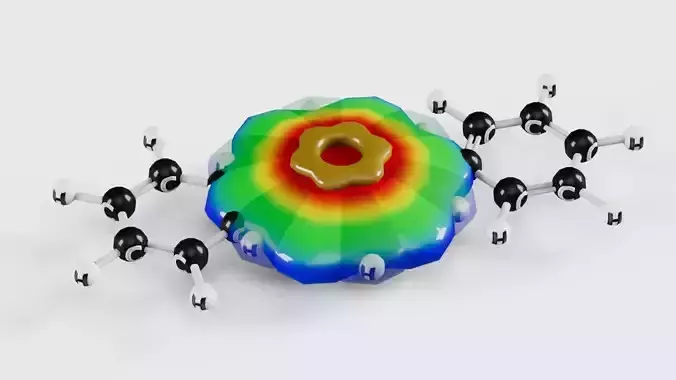 Benzene orbital structure 3D model
