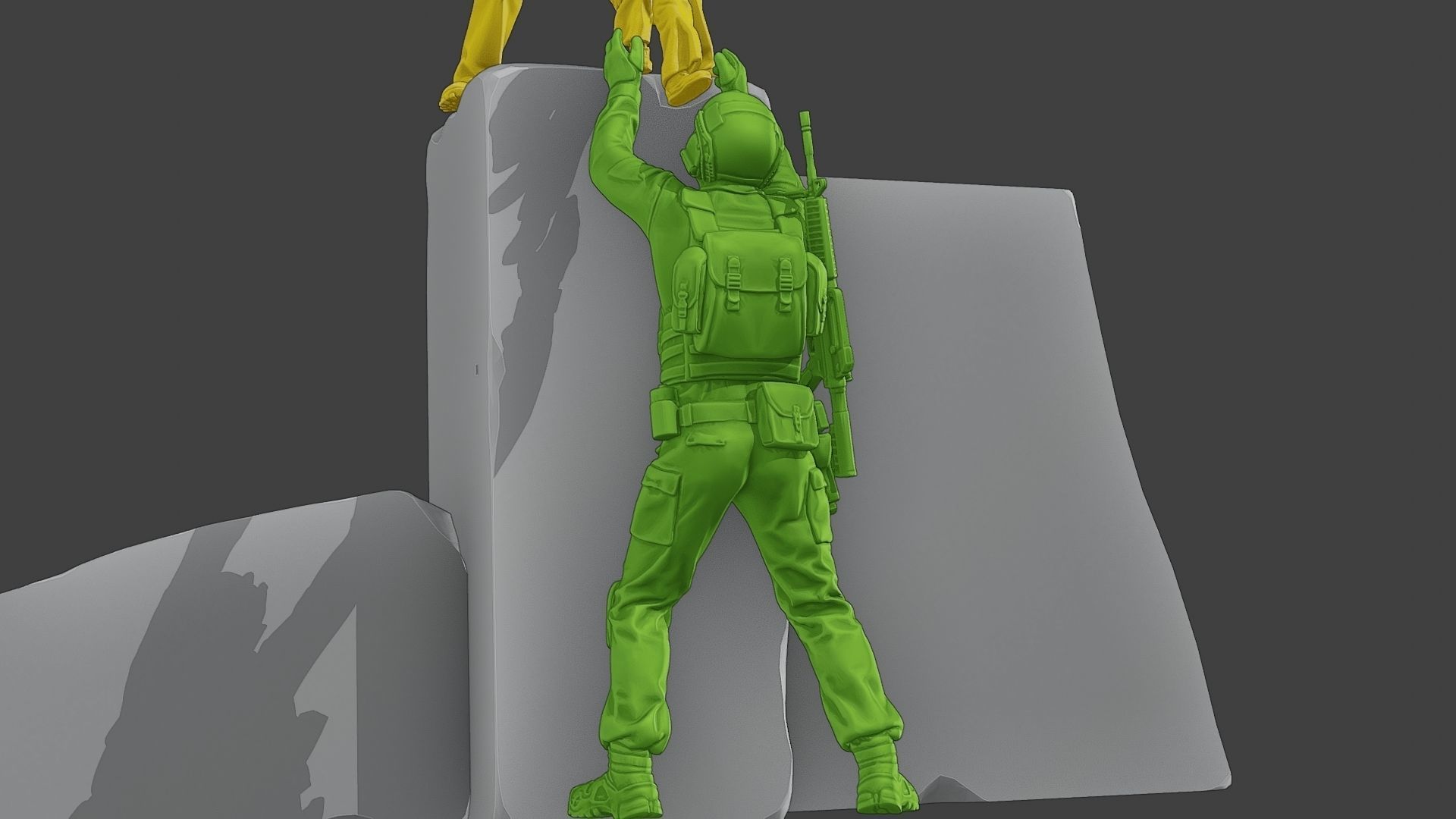 Diorama Girl rescue 01 3D print model_3