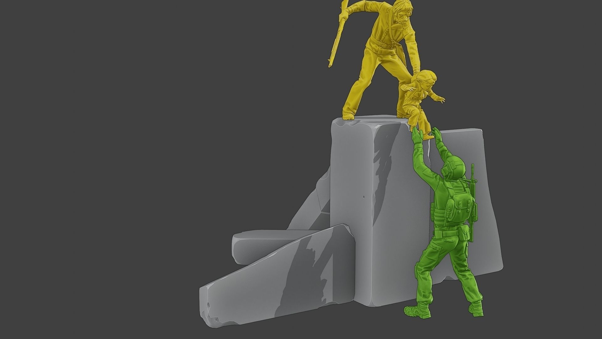 Diorama Girl rescue 01 3D print model_6