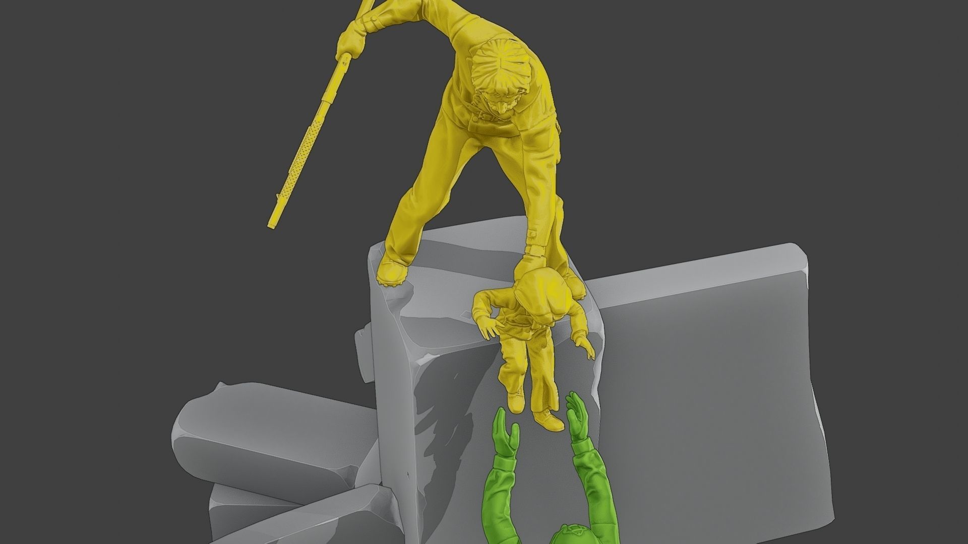 Diorama Girl rescue 01 3D print model_30