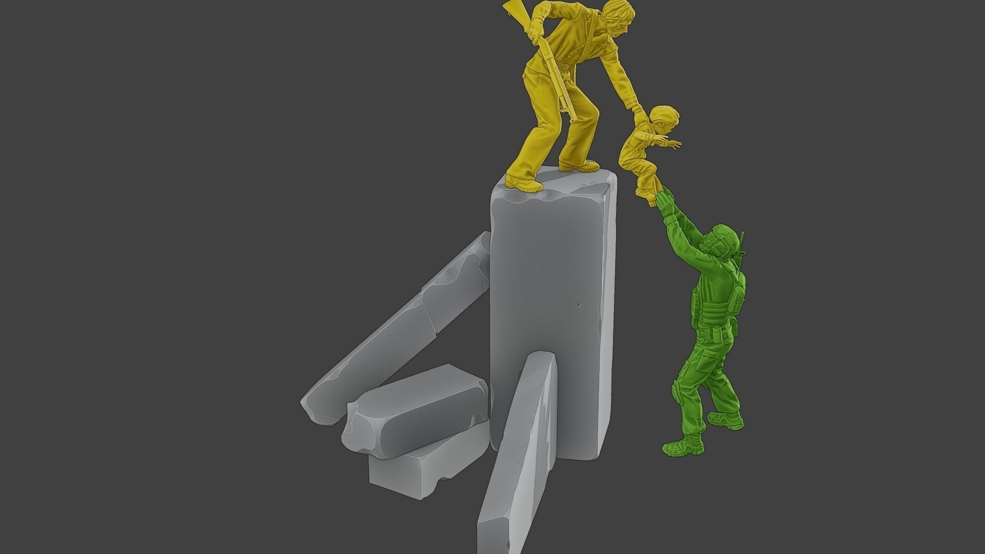 Diorama Girl rescue 01 3D print model_16