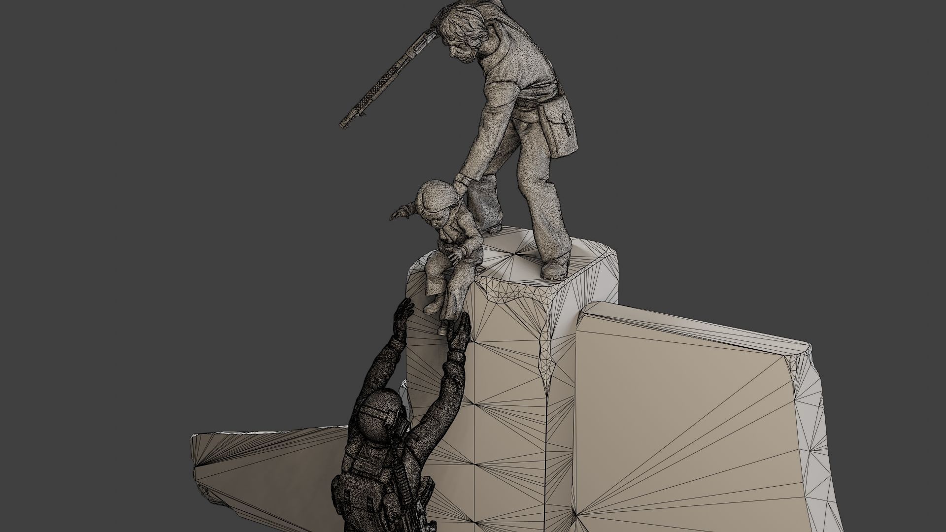 Diorama Girl rescue 01 3D print model_12