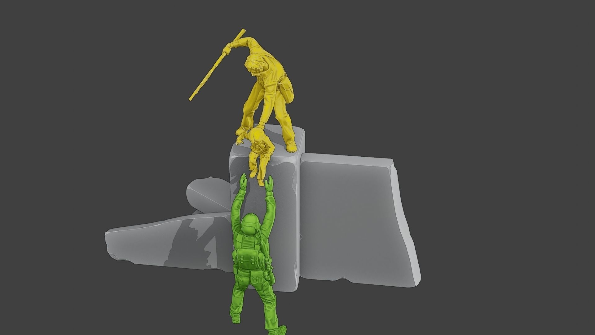 Diorama Girl rescue 01 3D print model_10