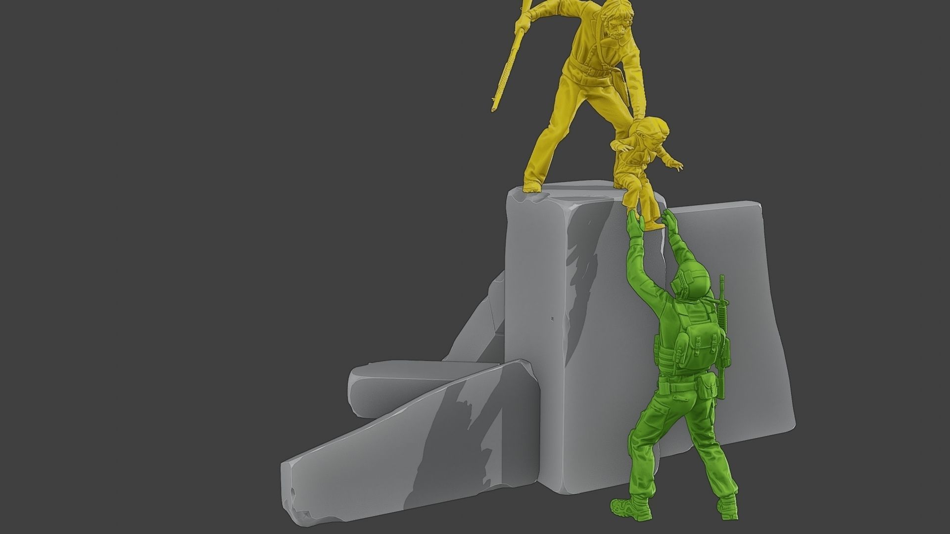 Diorama Girl rescue 01 3D print model_7