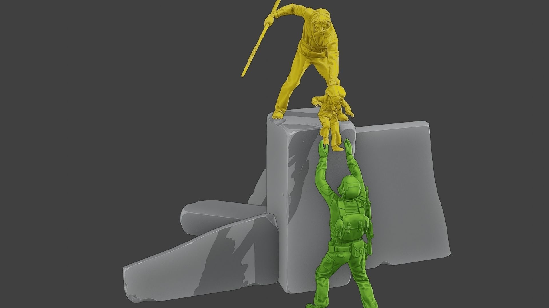 Diorama Girl rescue 01 3D print model_8