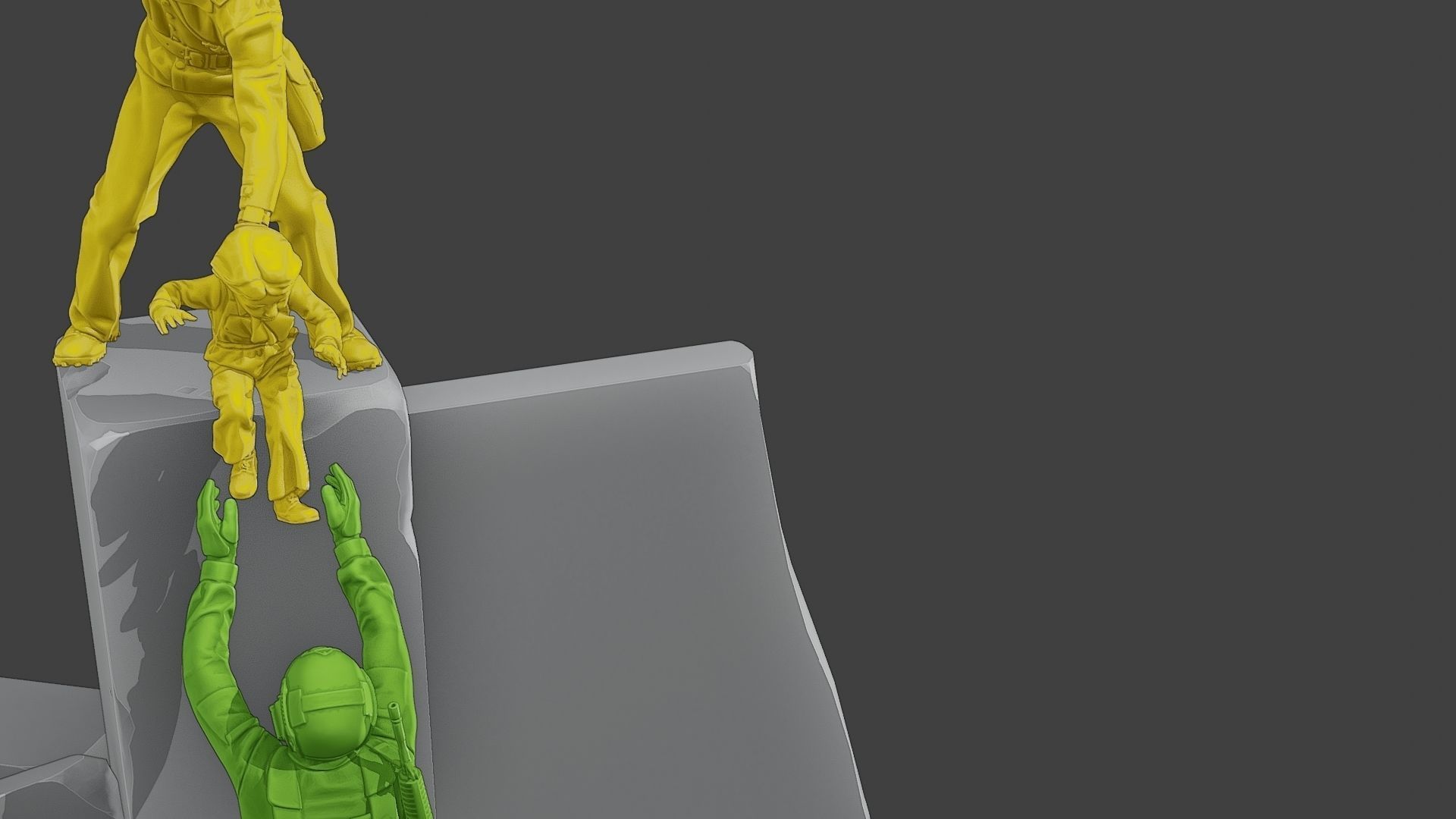 Diorama Girl rescue 01 3D print model_27