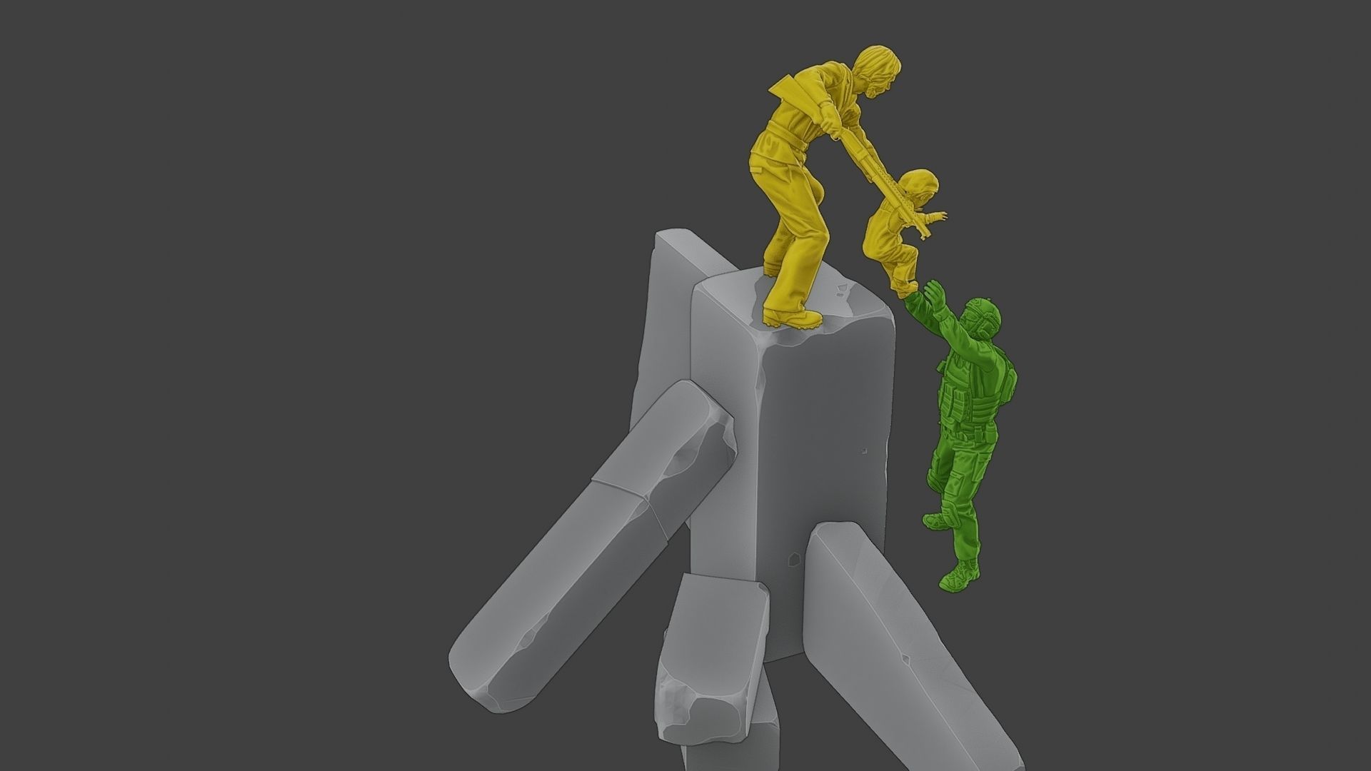 Diorama Girl rescue 01 3D print model_18