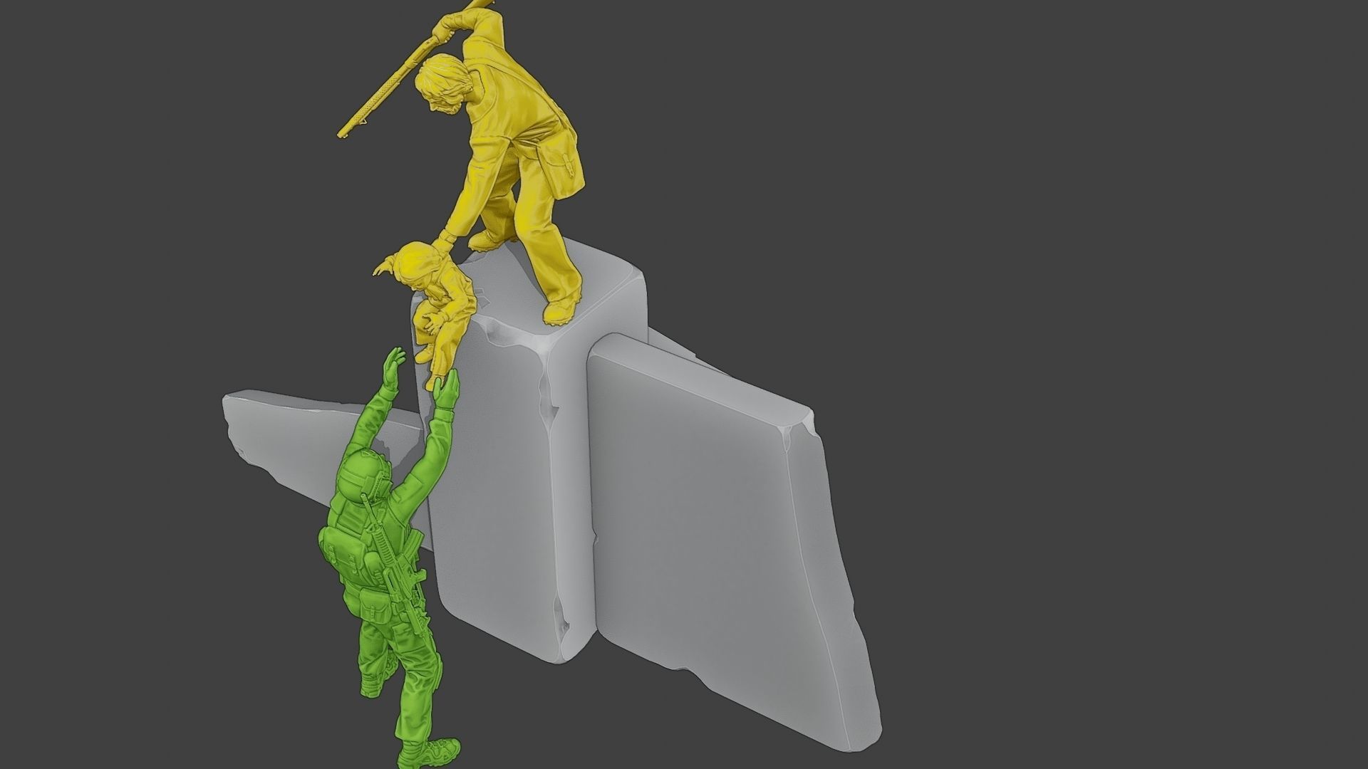 Diorama Girl rescue 01 3D print model_24