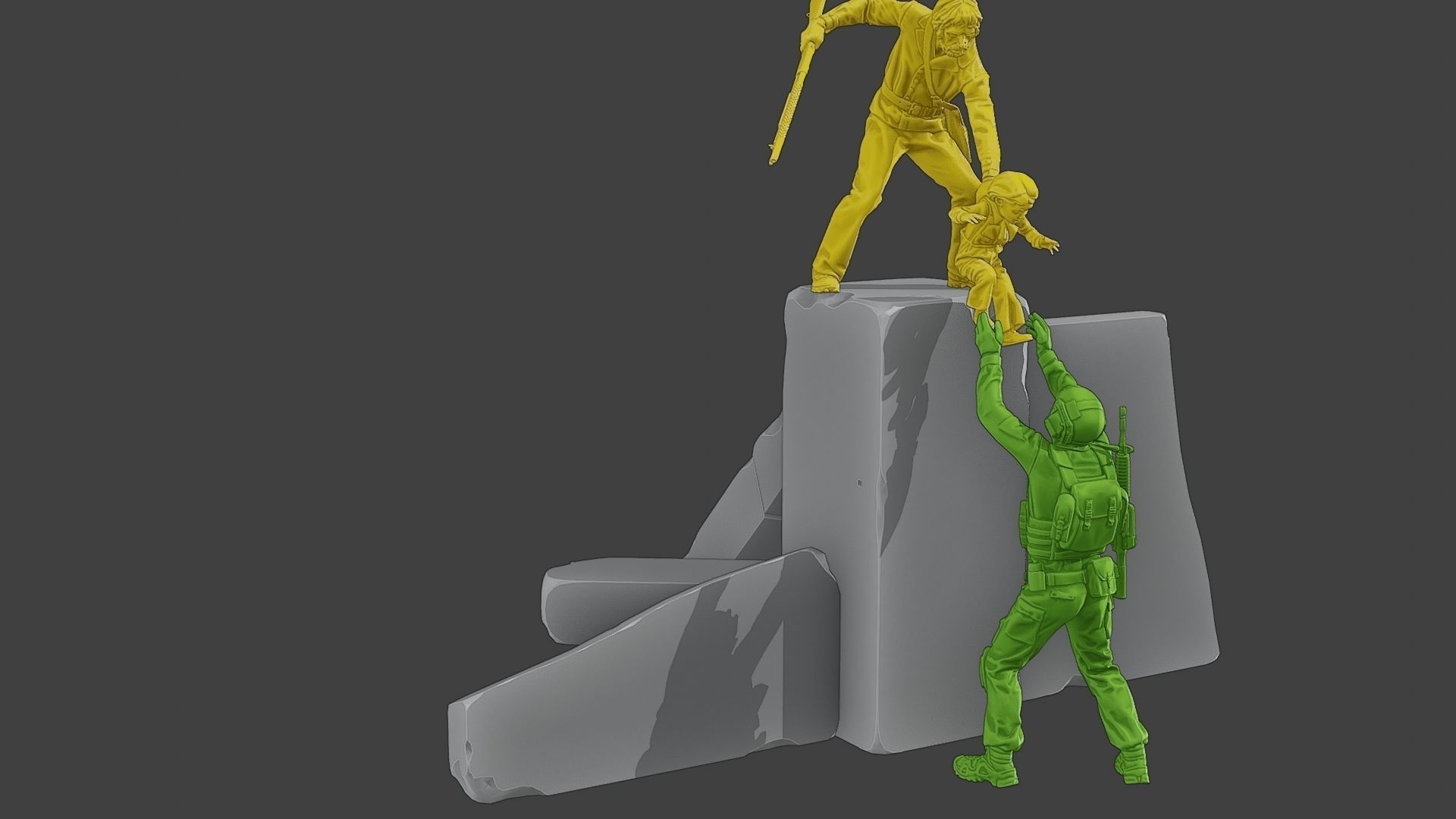 Diorama Girl rescue 01 3D print model_5