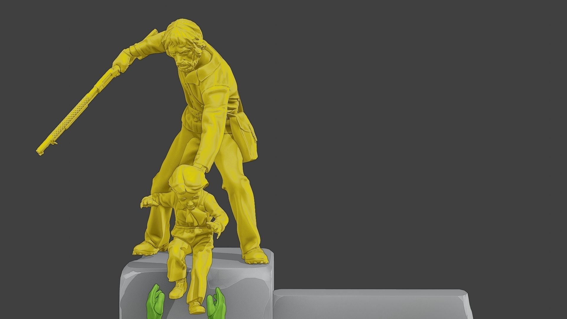 Diorama Girl rescue 01 3D print model_2