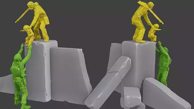 Diorama Girl rescue 01 3D print model