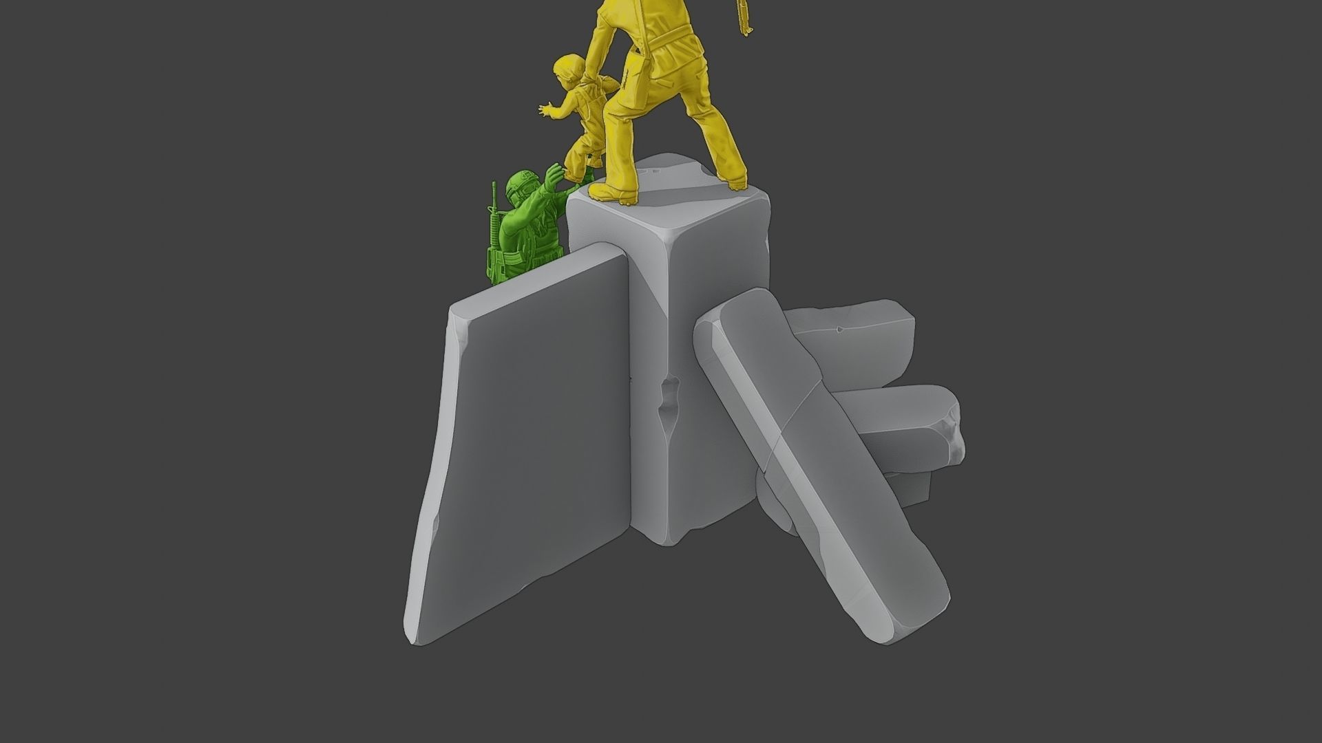 Diorama Girl rescue 01 3D print model_21