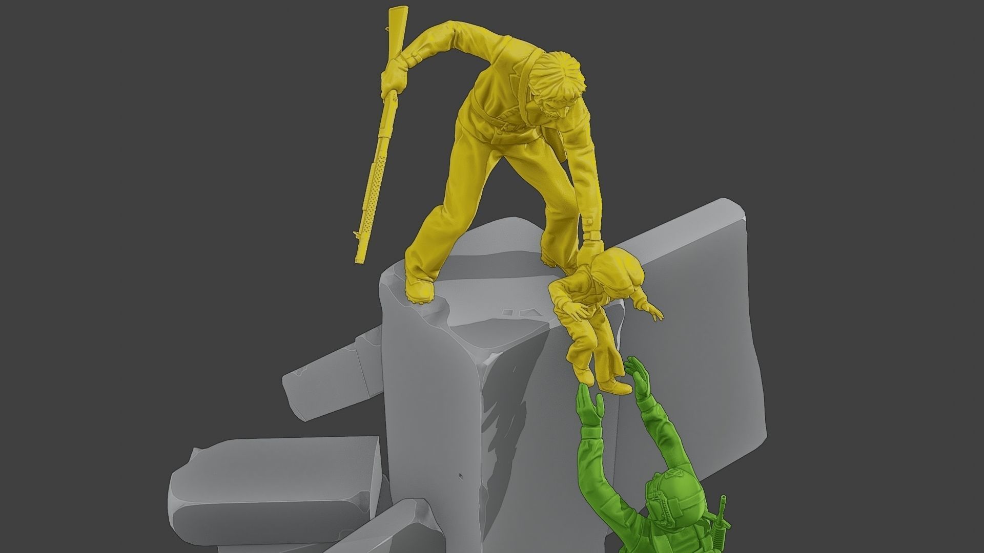 Diorama Girl rescue 01 3D print model_31