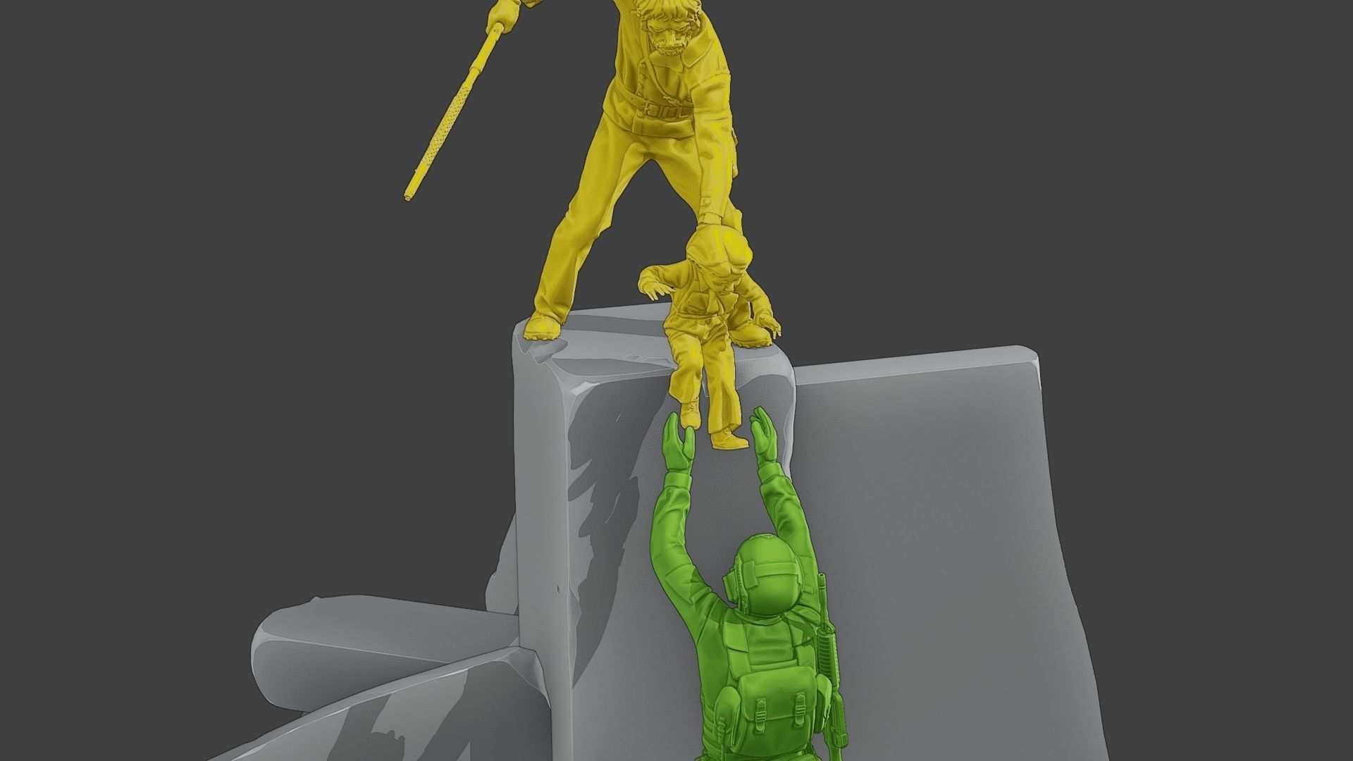 Diorama Girl rescue 01 3D print model_29