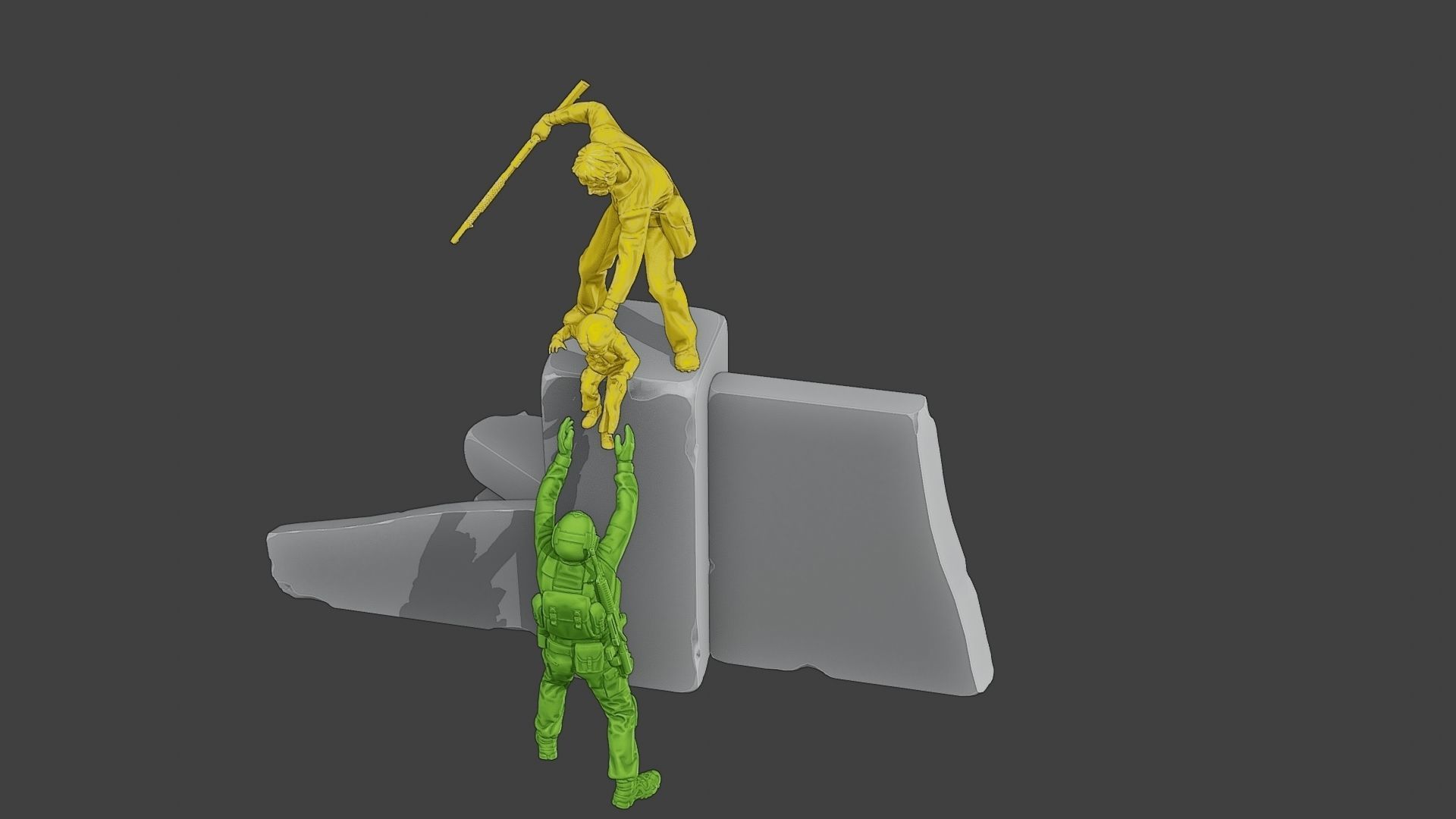 Diorama Girl rescue 01 3D print model_11