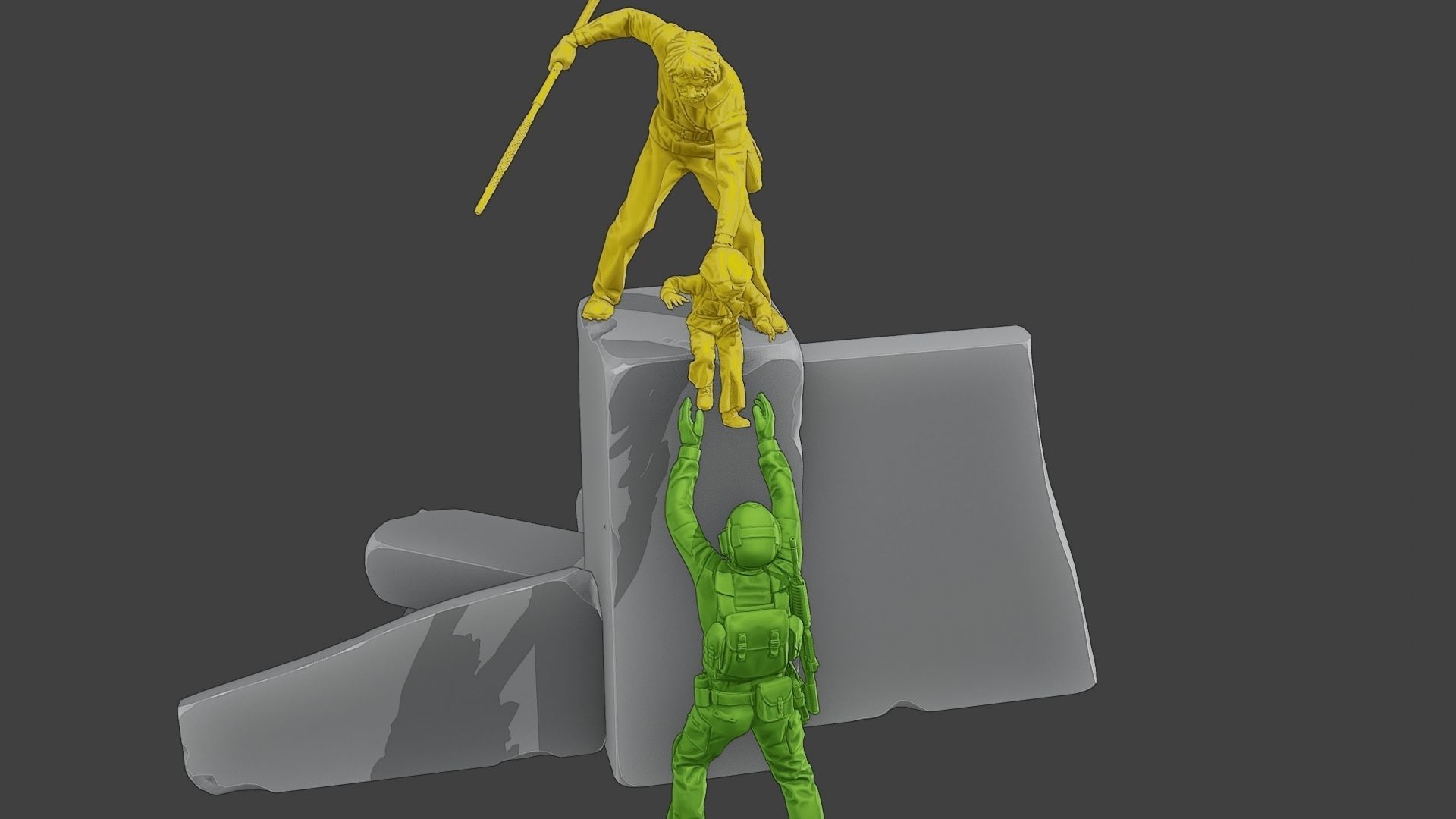 Diorama Girl rescue 01 3D print model_13