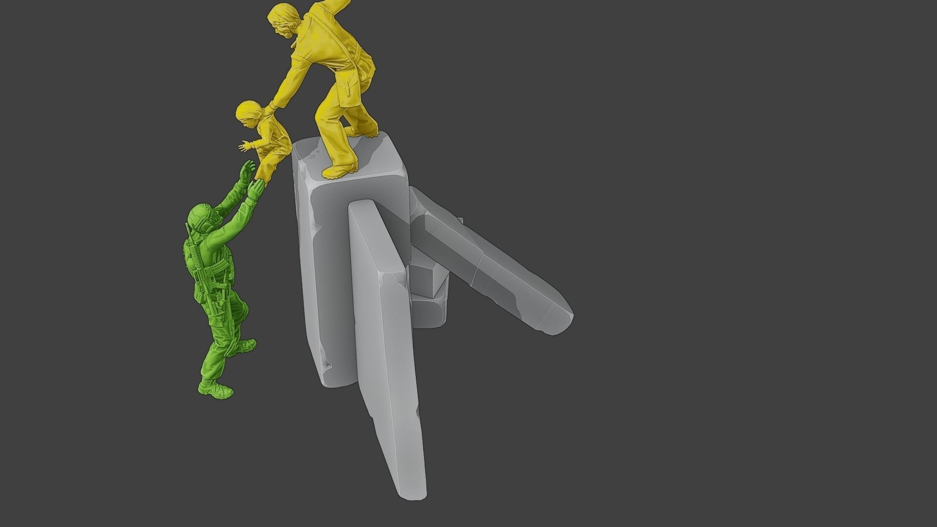 Diorama Girl rescue 01 3D print model_23