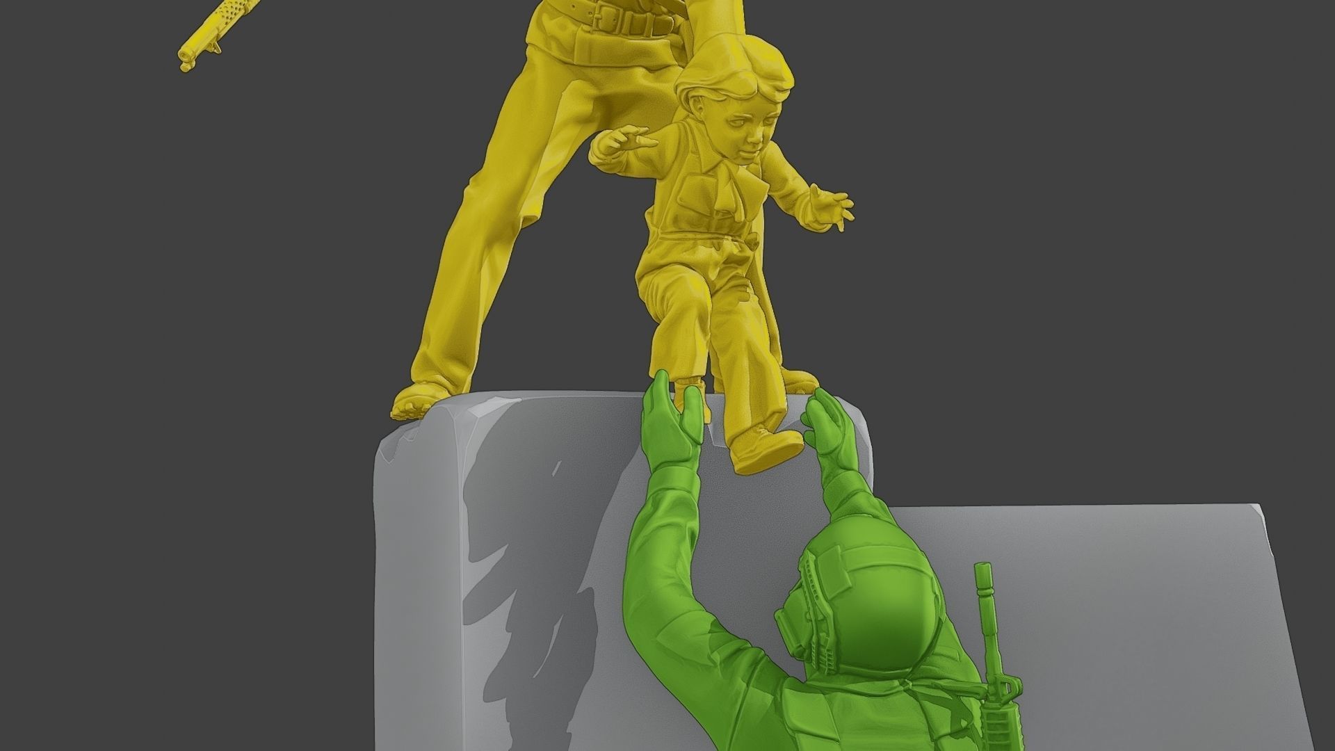 Diorama Girl rescue 01 3D print model_4