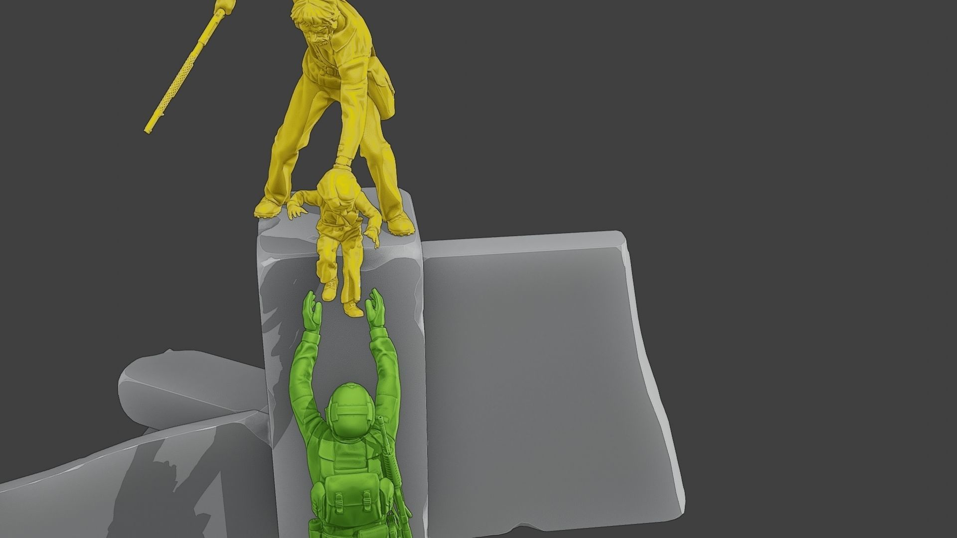 Diorama Girl rescue 01 3D print model_25