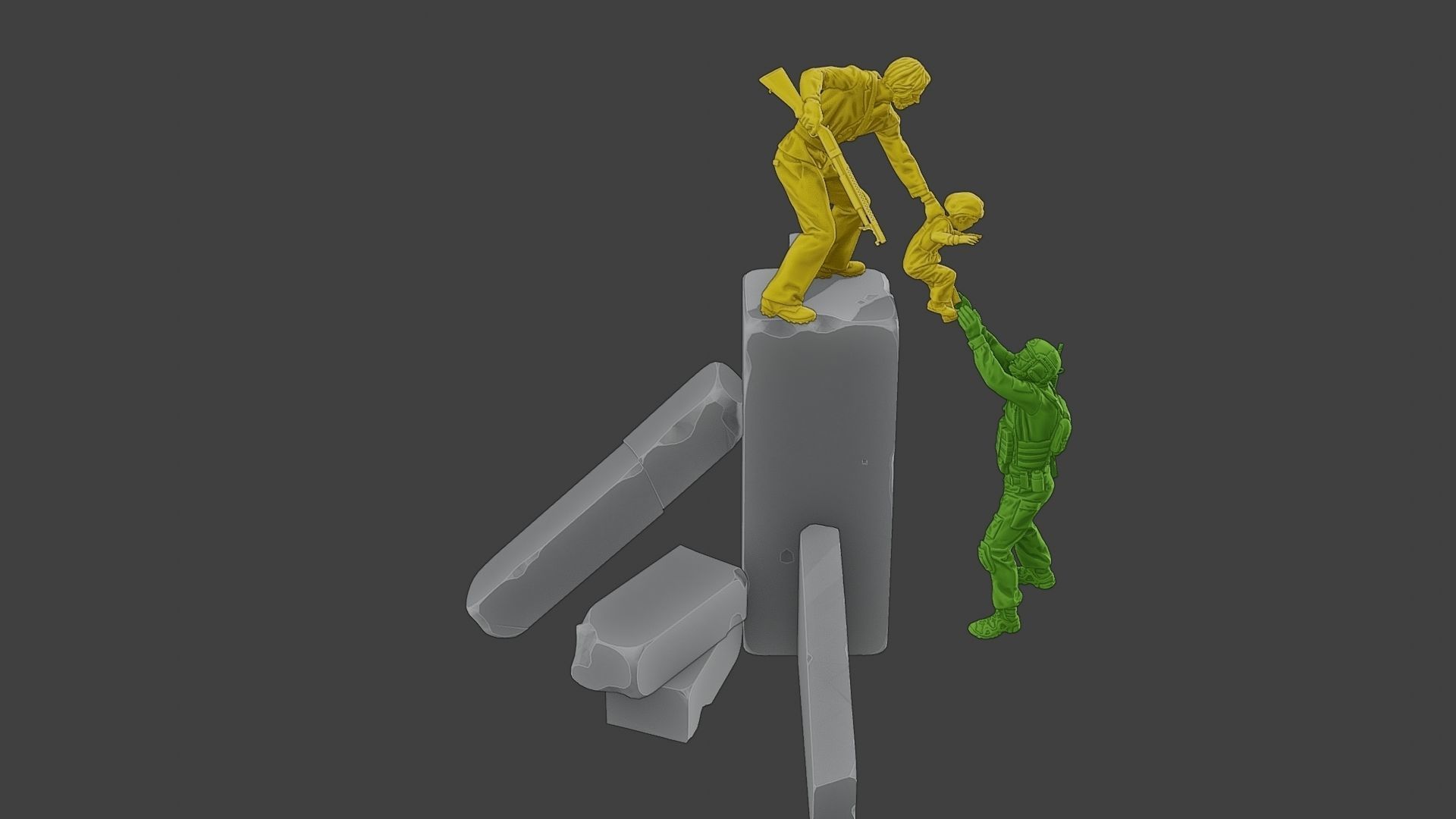 Diorama Girl rescue 01 3D print model_17