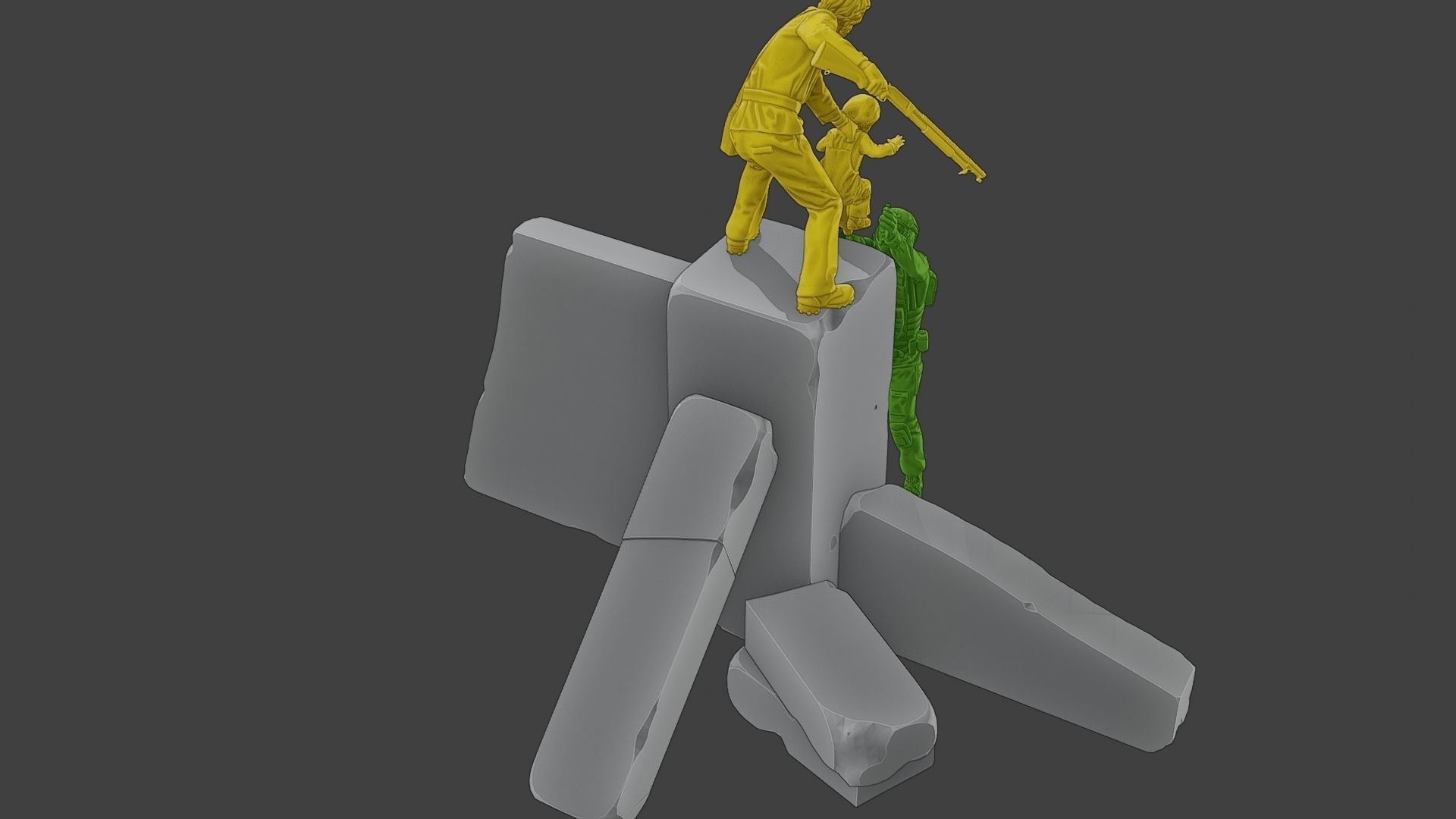 Diorama Girl rescue 01 3D print model_19