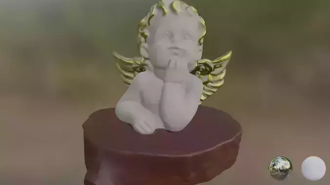 Baby Angel Statue 02 3D model