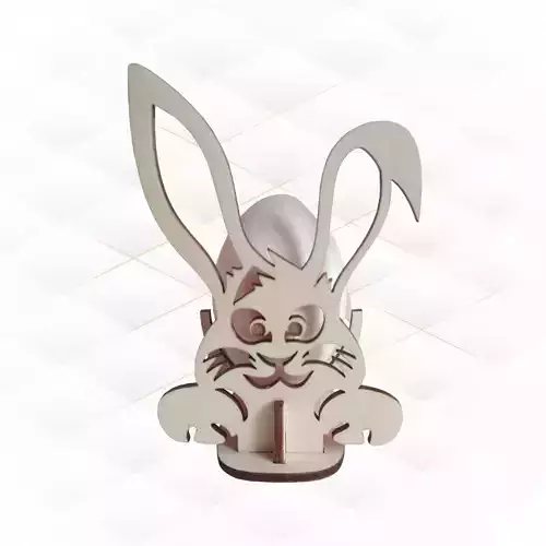 3D puzzles Easter bunny egg holder laser cutting design 3D print model