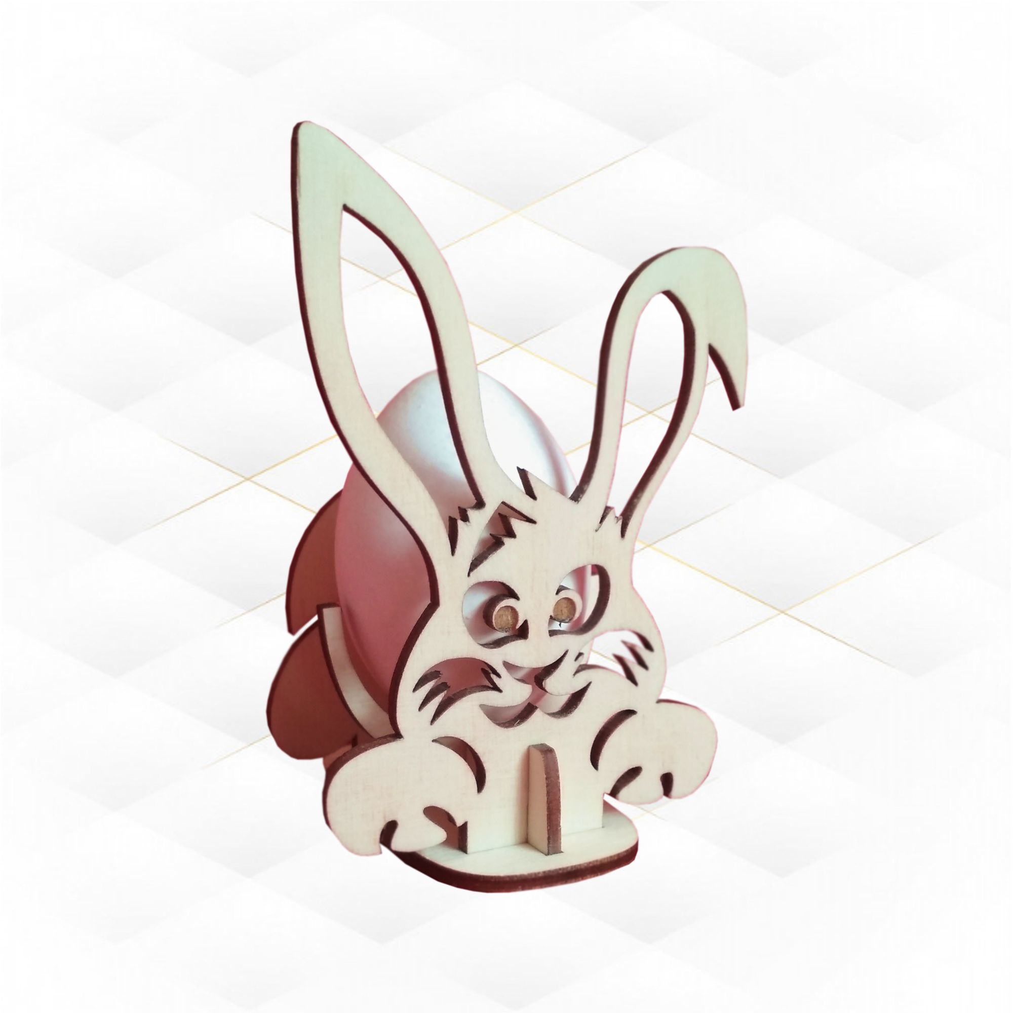 3D puzzles Easter bunny egg holder laser cutting design 3D model 3D ...