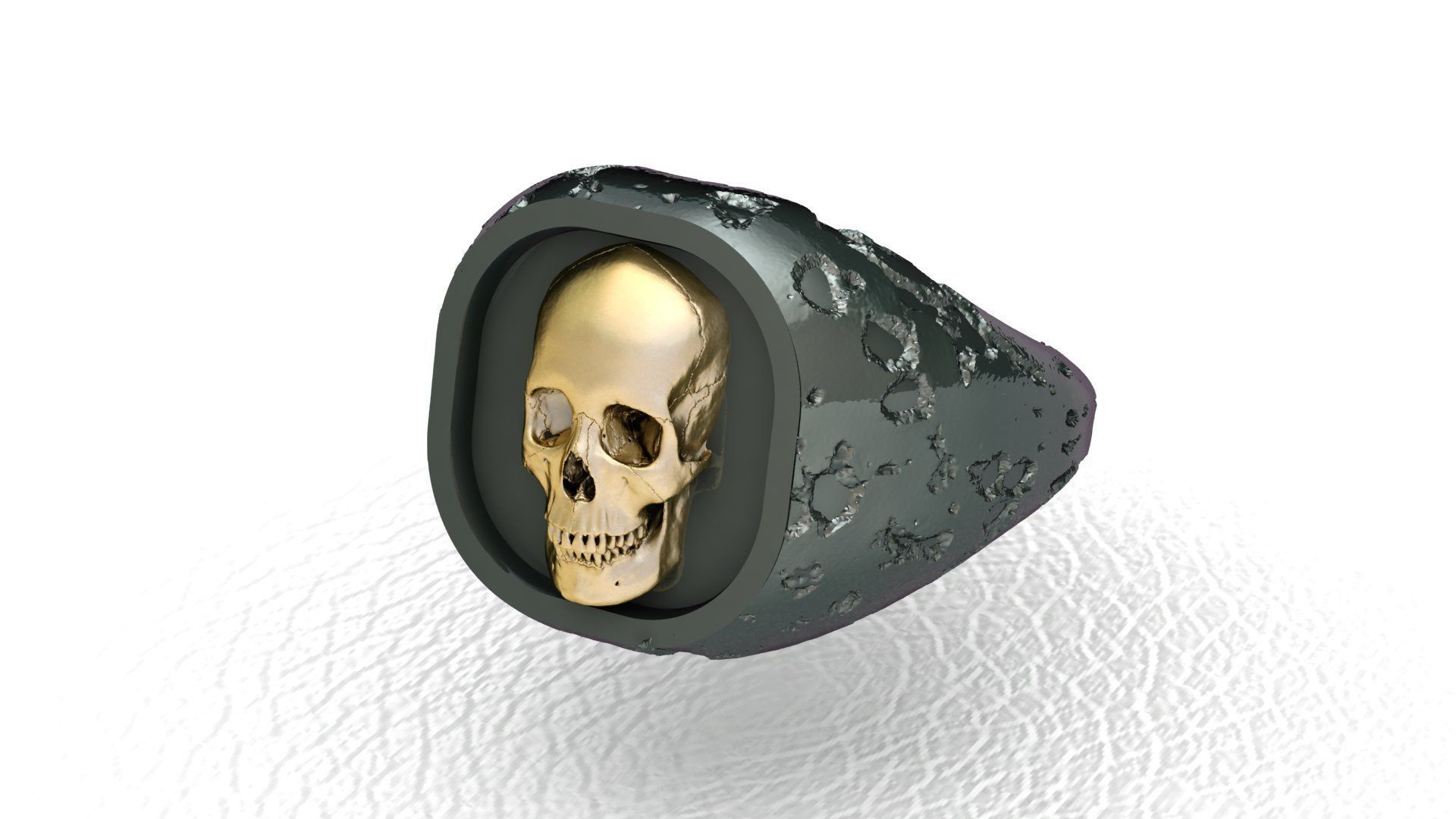 Skull Ring 3D print model_4