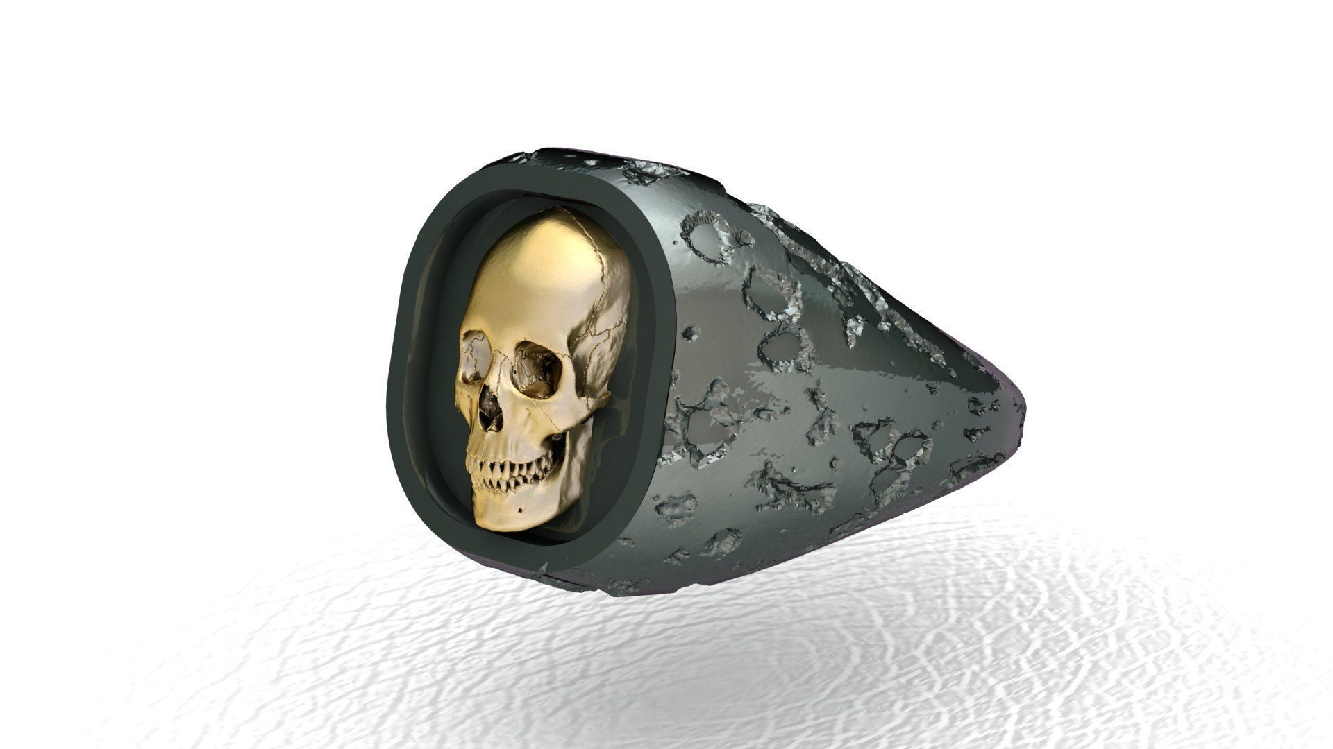Skull Ring 3D print model_1