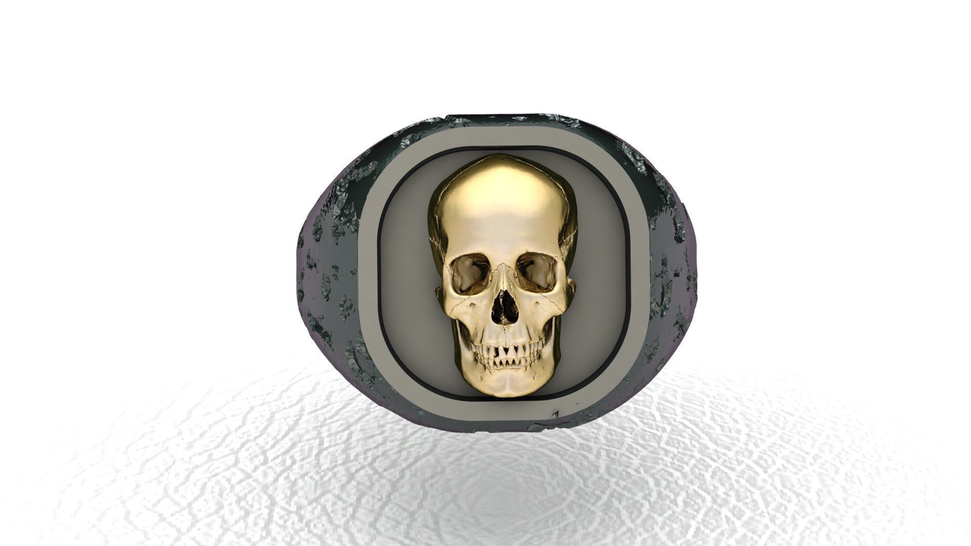 Skull Ring 3D print model_3