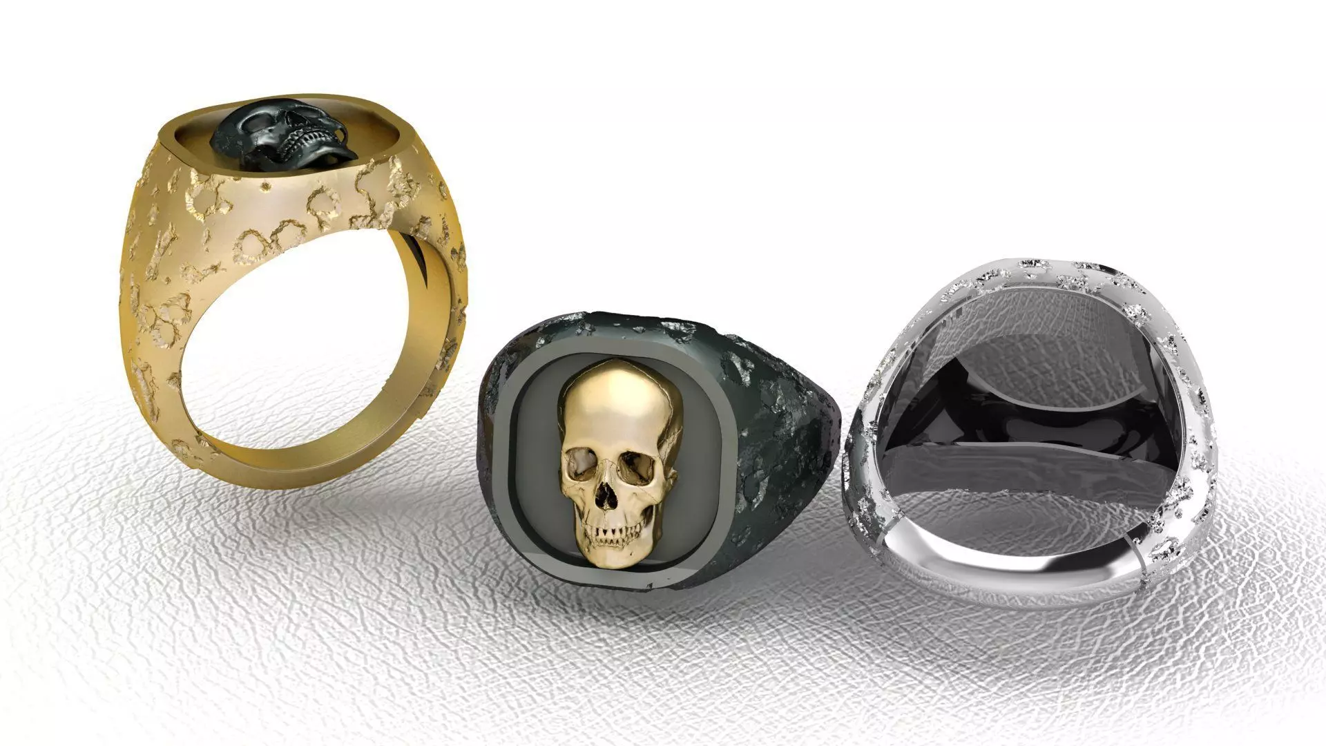 Skull Ring 3D print model_0