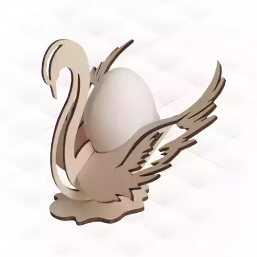 Easter swan egg holder svg dxf design laser cutting