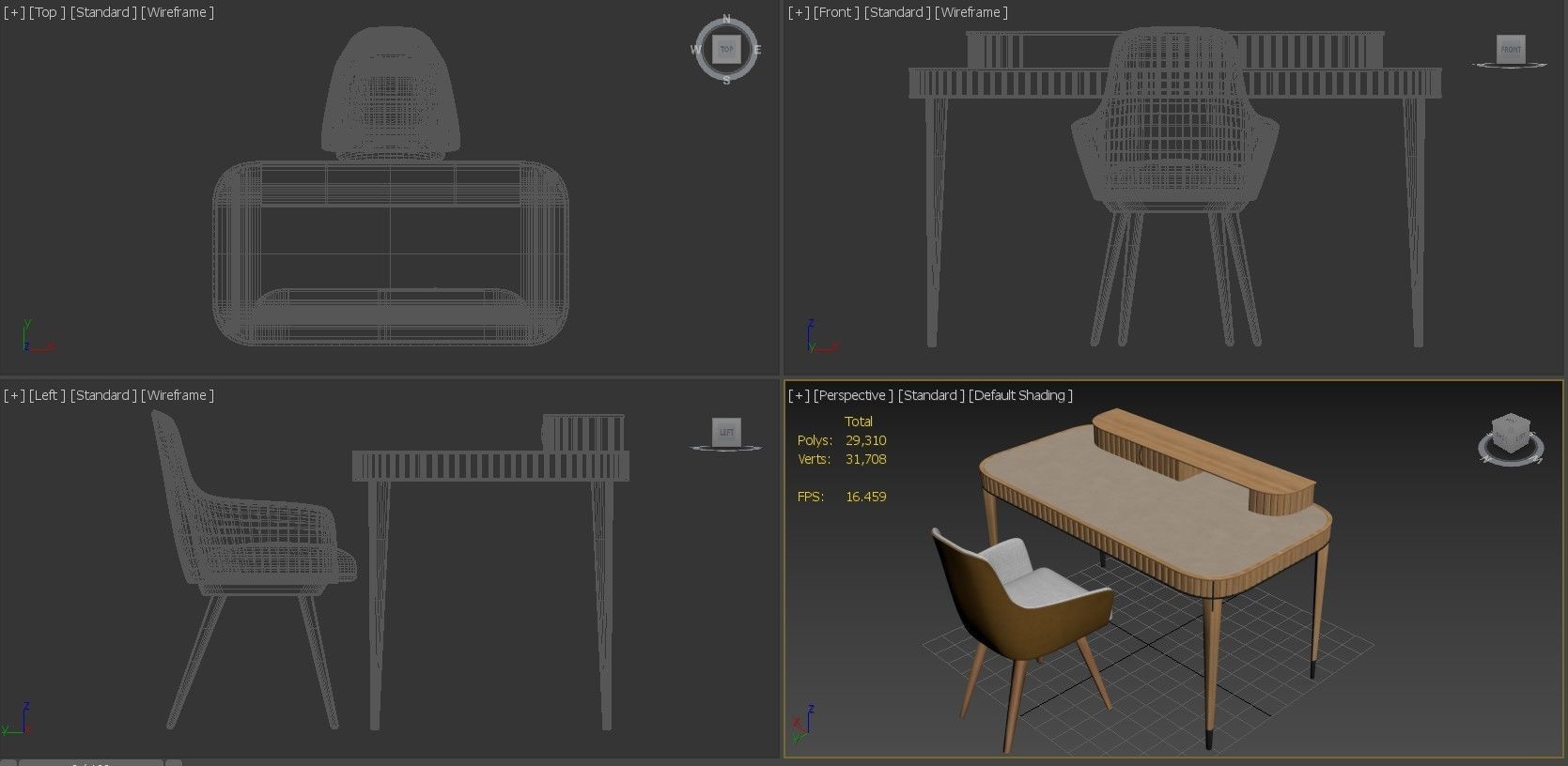 Eden-Rock Armchair with Table by Sacha Lakic Roche Bobois 3D model_18