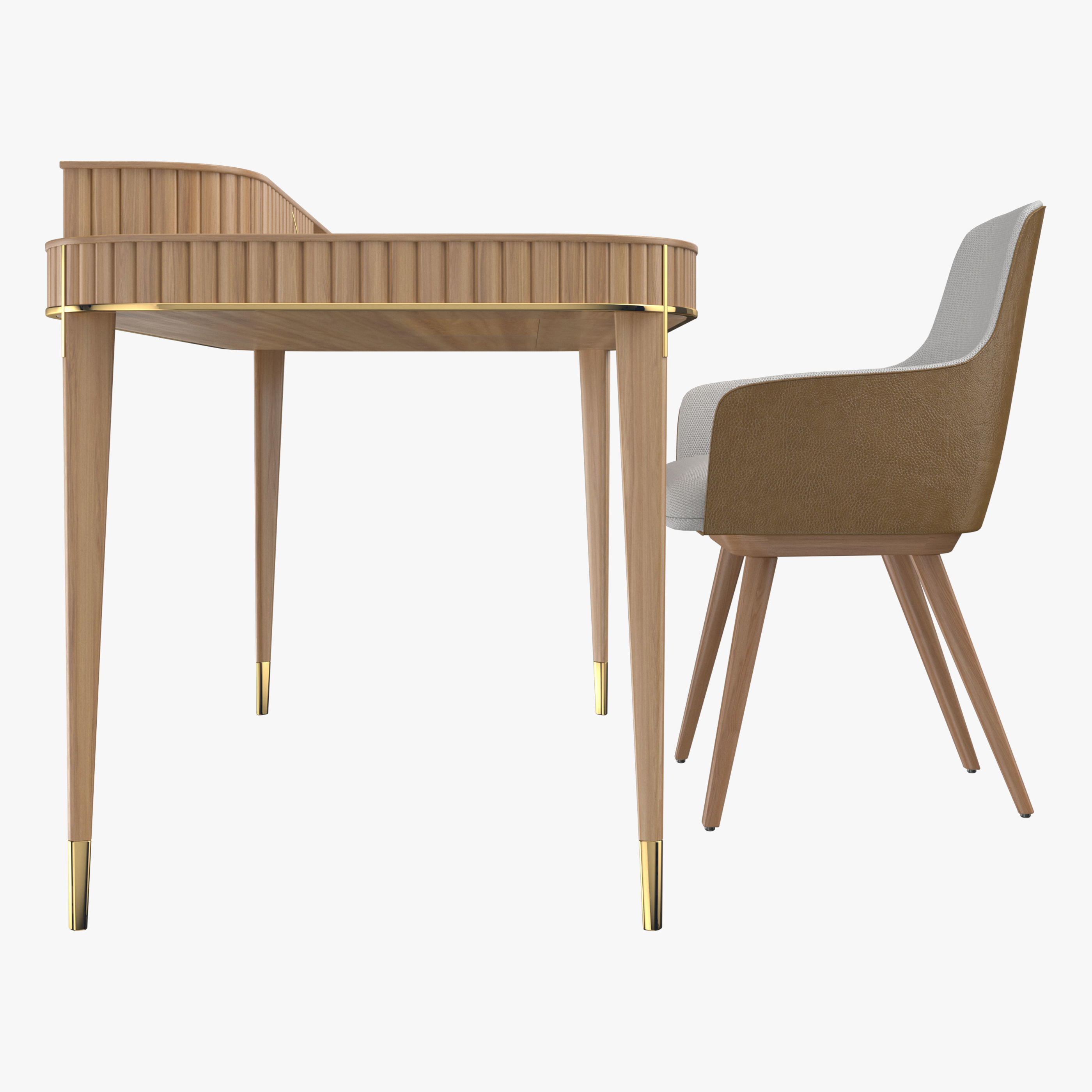 Eden-Rock Armchair with Table by Sacha Lakic Roche Bobois 3D model_1