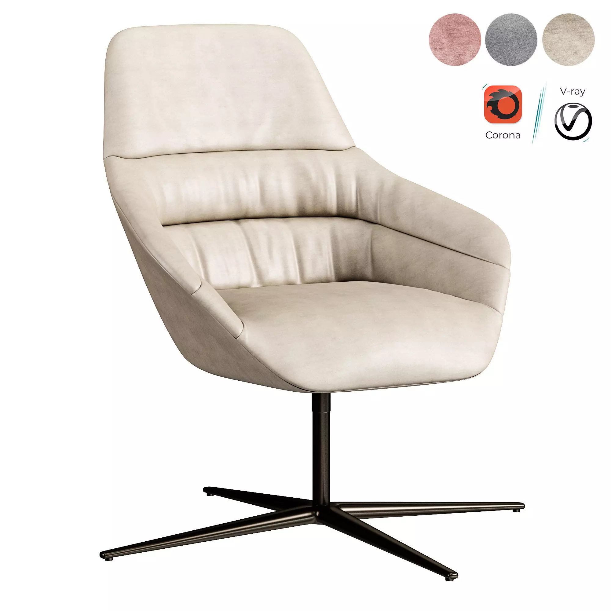Kyo Lounge Walter Knoll Armchair Low-poly 3D model