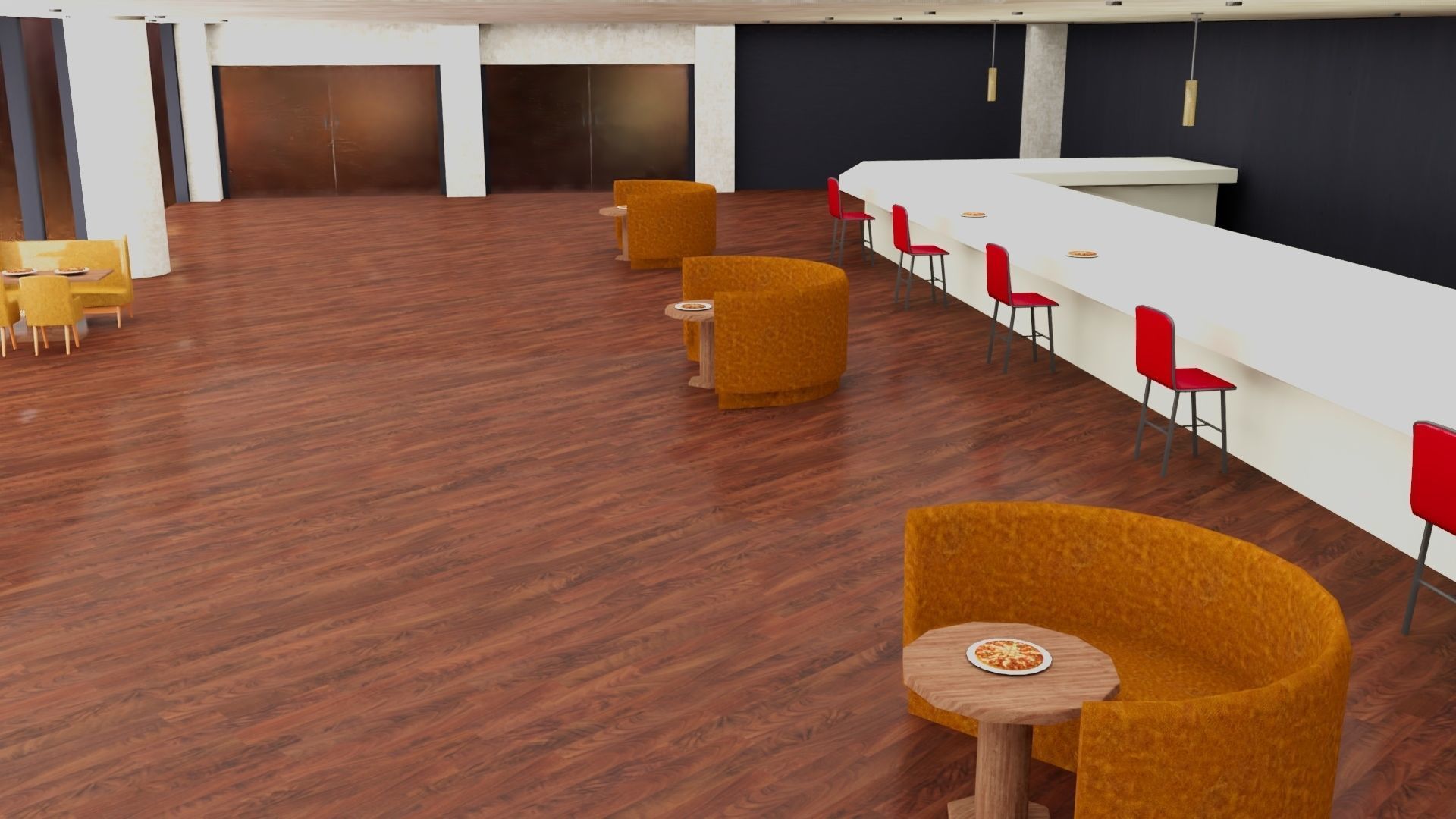 Pizza hut Low-poly 3D model_4