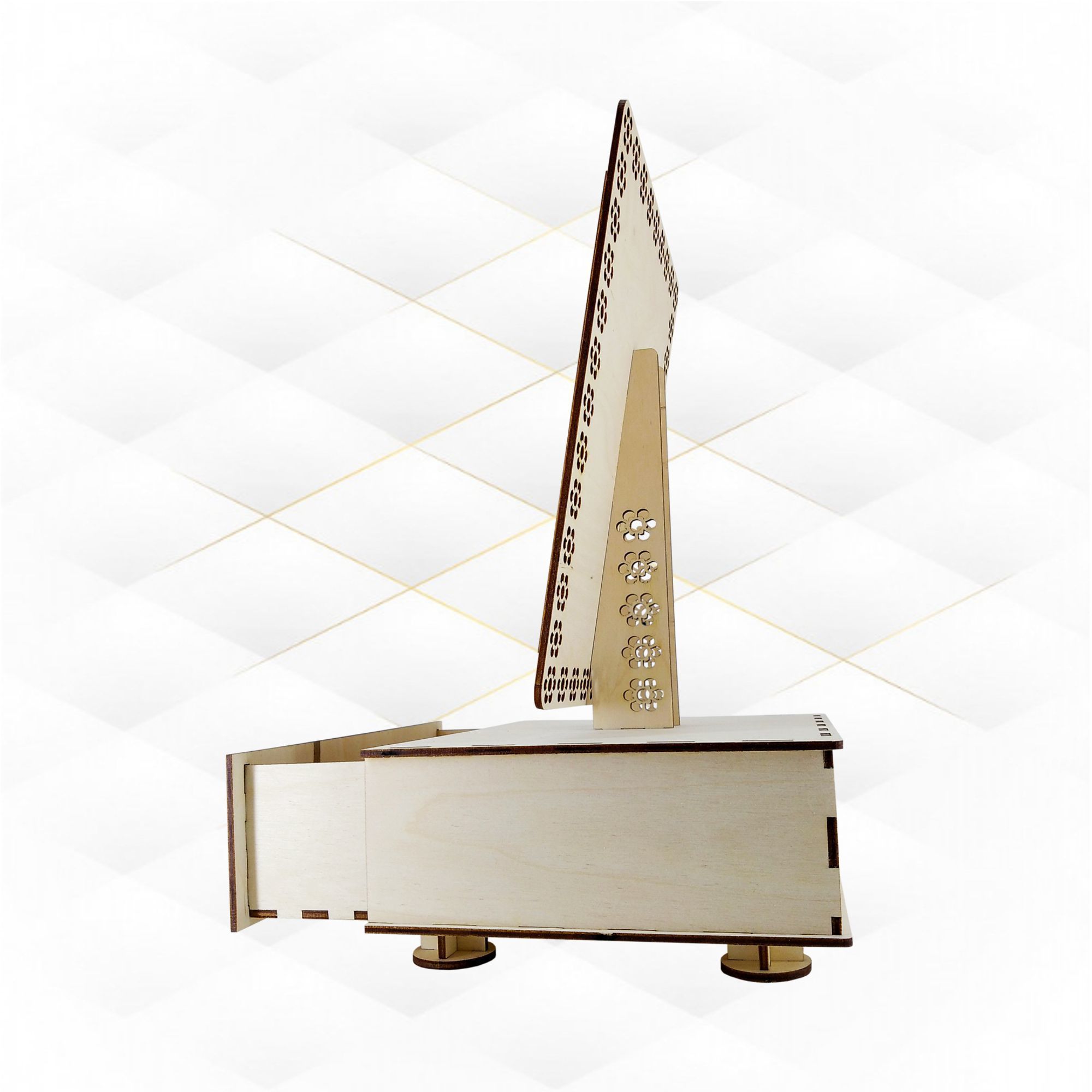 Photo frame with storage box design laser cutting 3D print model_7