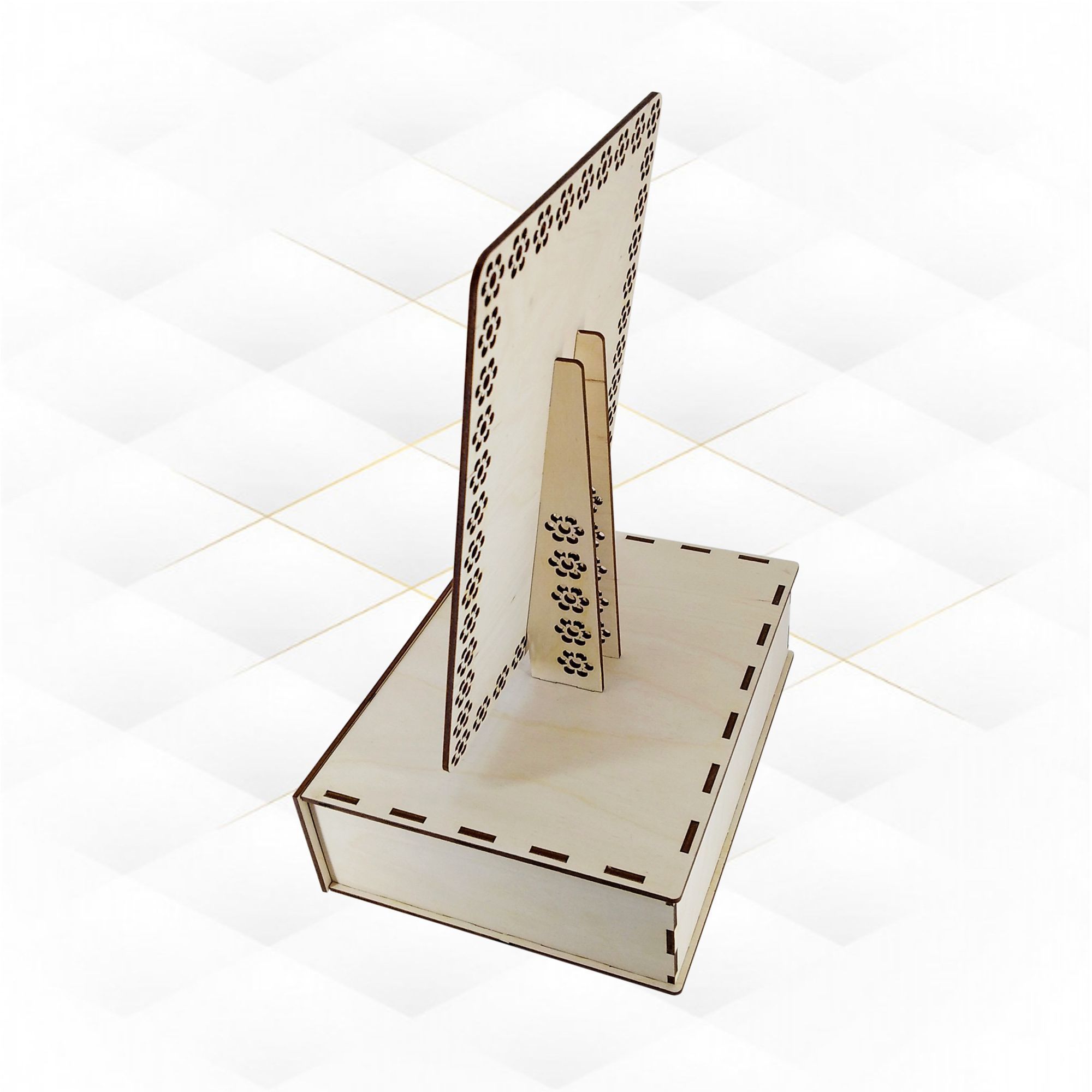 Photo frame with storage box design laser cutting 3D print model_6