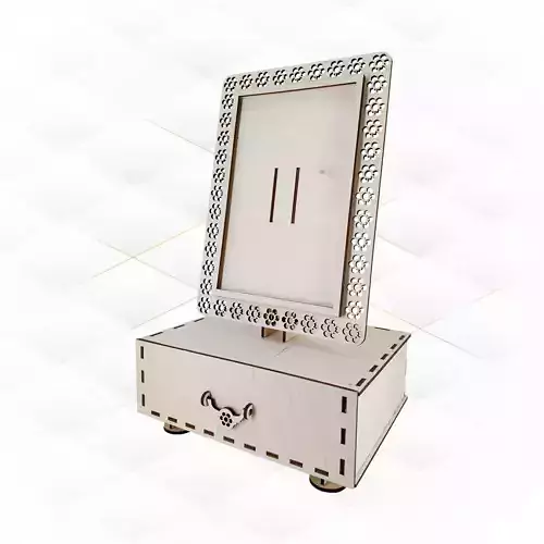 Photo frame with storage box design laser cutting 3D print model