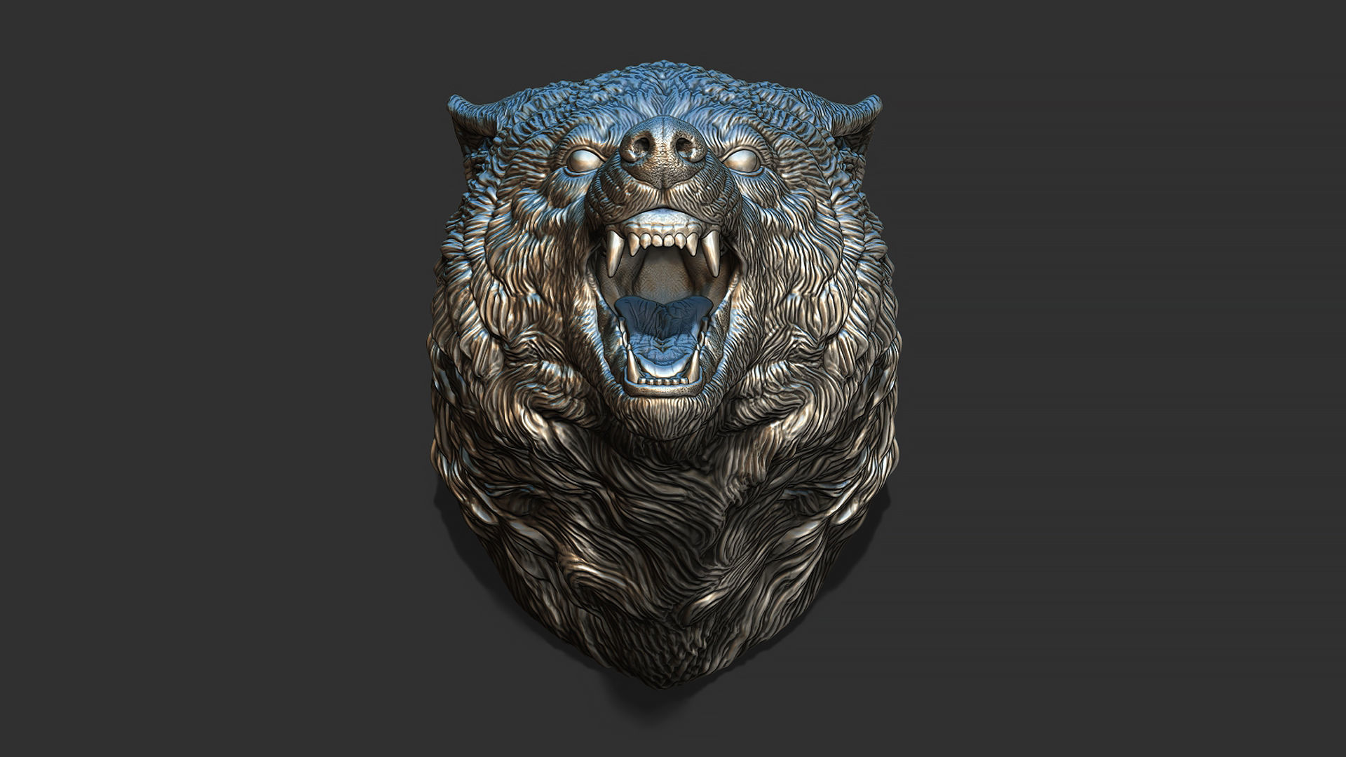 Wolf face head 3D print model_18