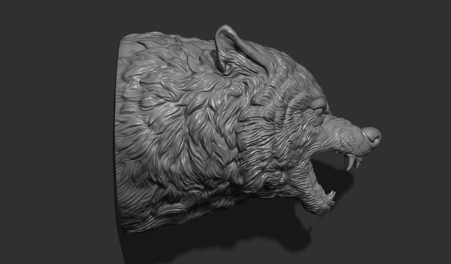 Wolf face head 3D print model_17