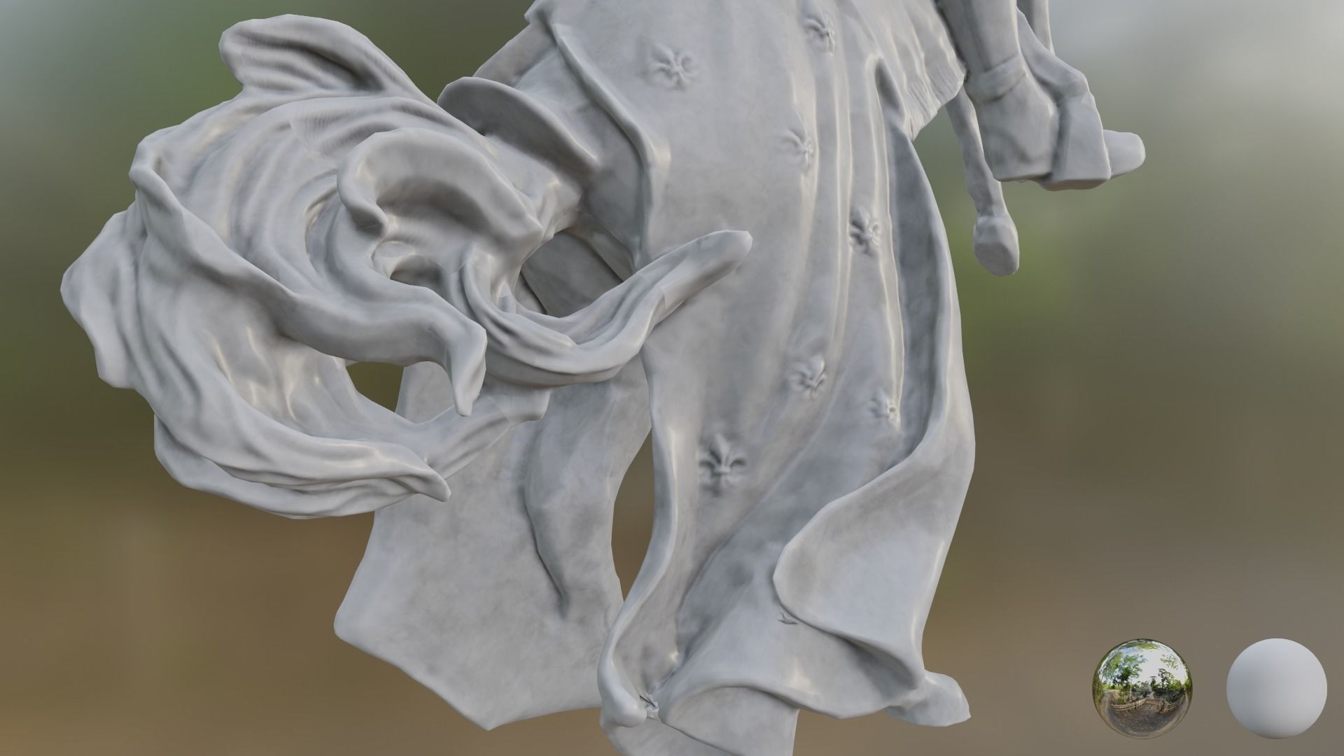 Knight horse statue 3D model_13
