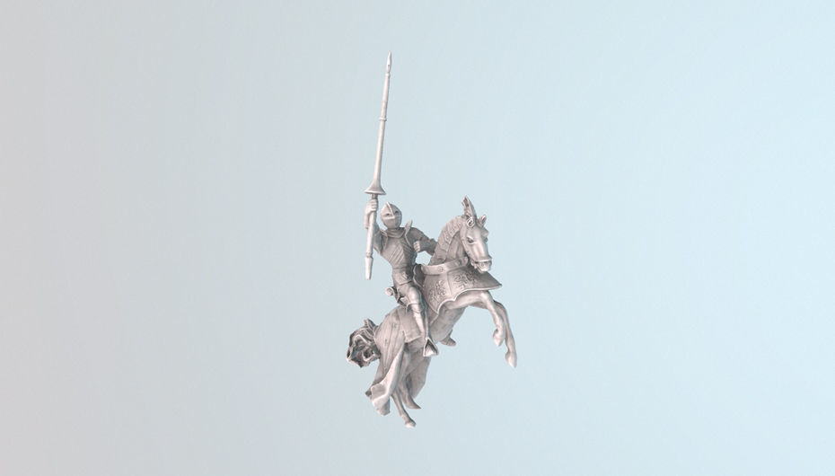Knight horse statue 3D model_15