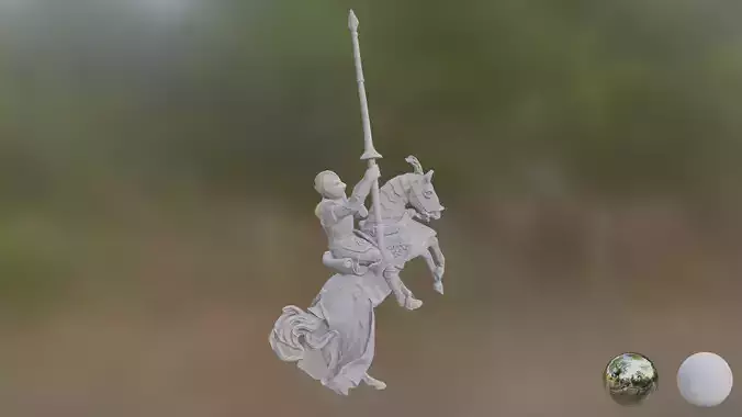 Knight horse statue